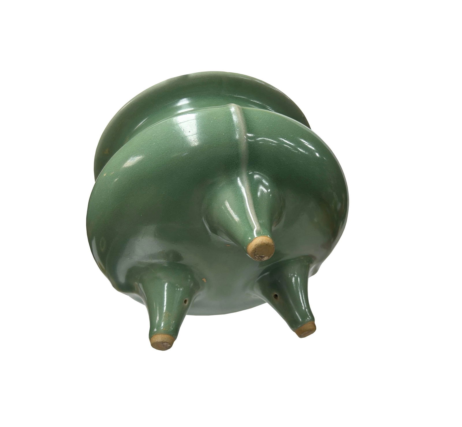 Ru Ware Celadon Green Glaze Tri-Legs Ceramic Incense Holder Display - 7