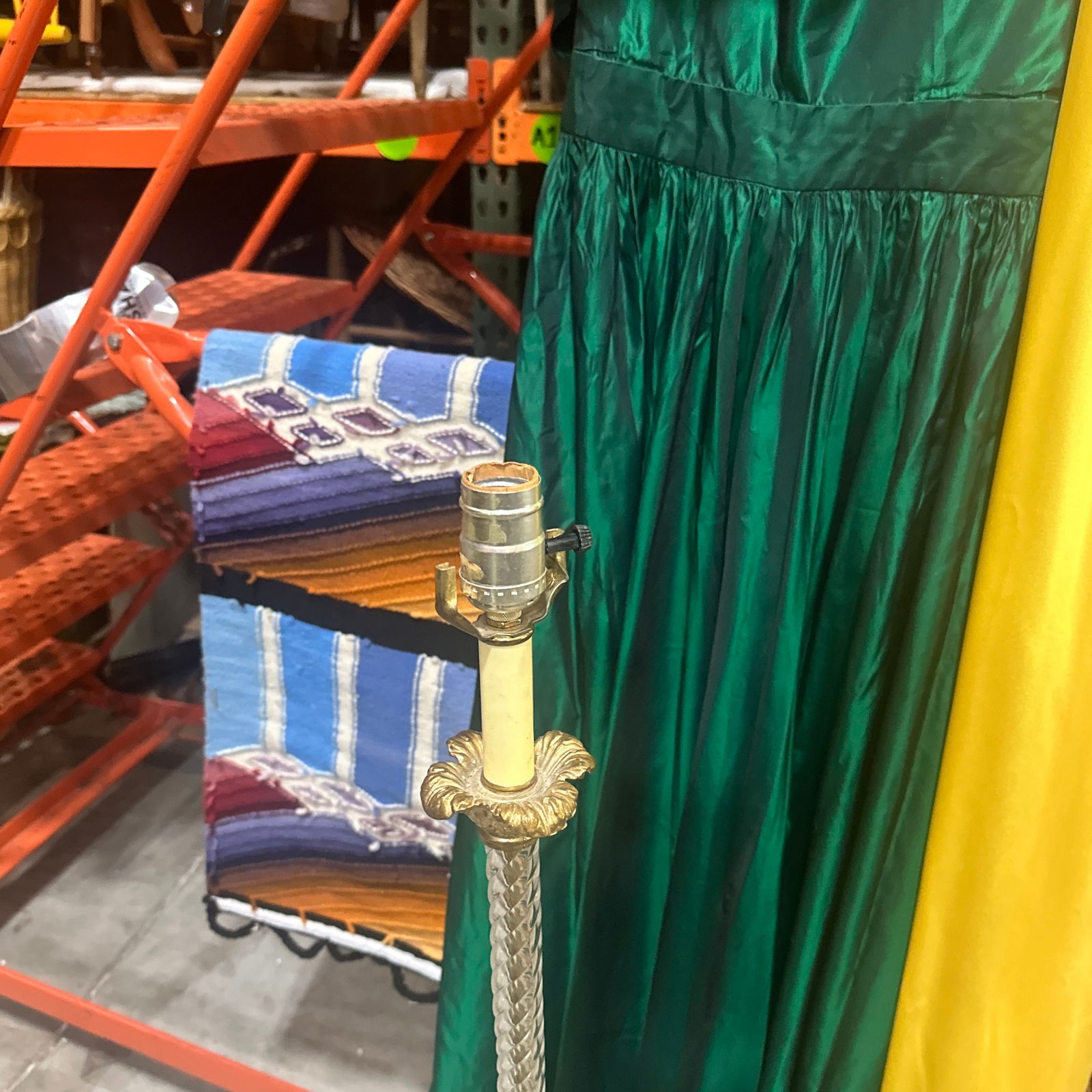 1970s Brass Floor Lamp With Plastic Details - 2