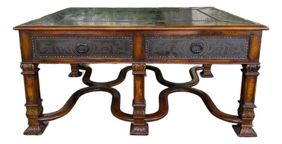 Theodore Alexander Armoury Collection Etched Brass Cocktail Table