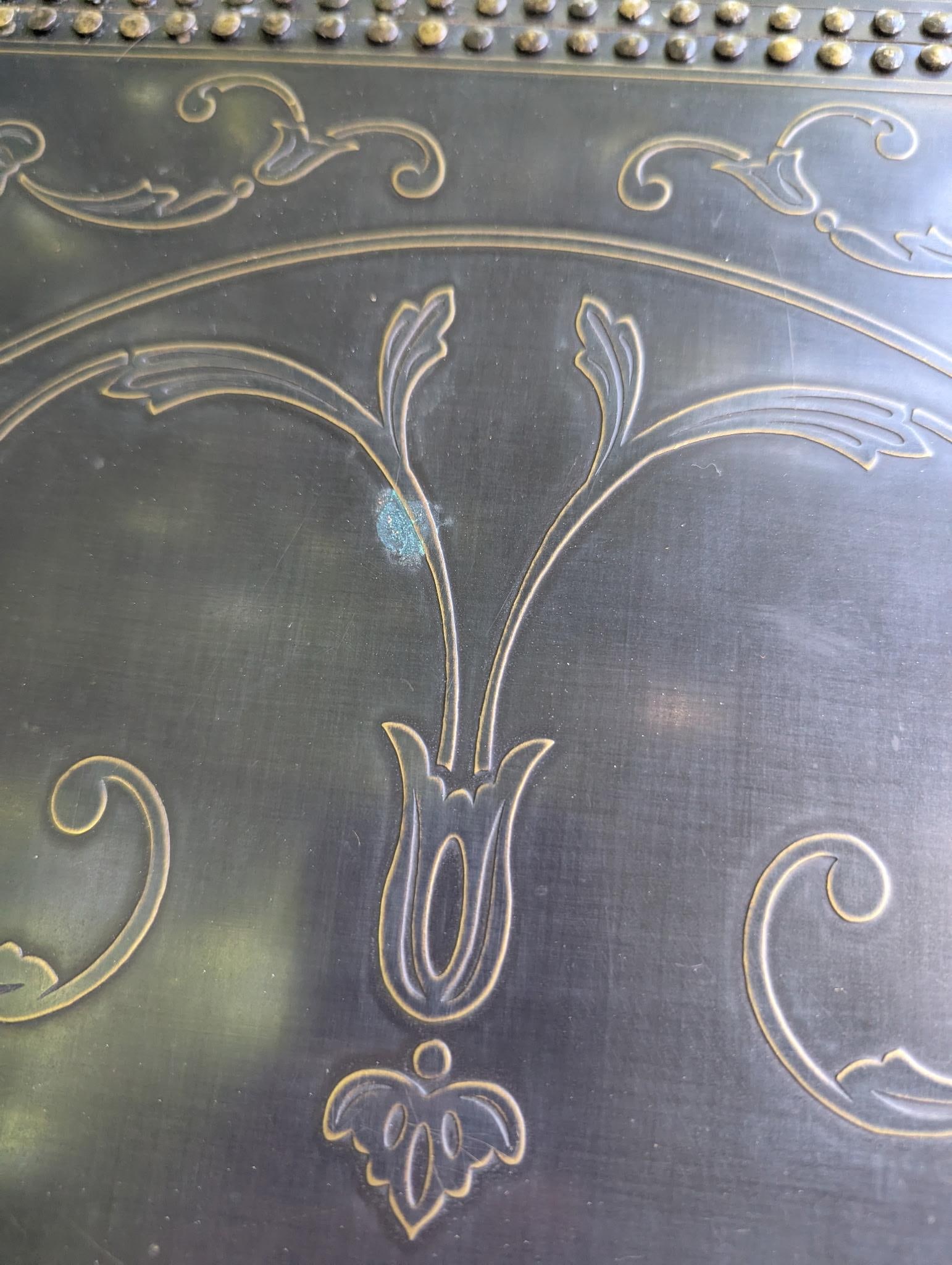 Theodore Alexander Armoury Collection Etched Brass Cocktail Table - 5