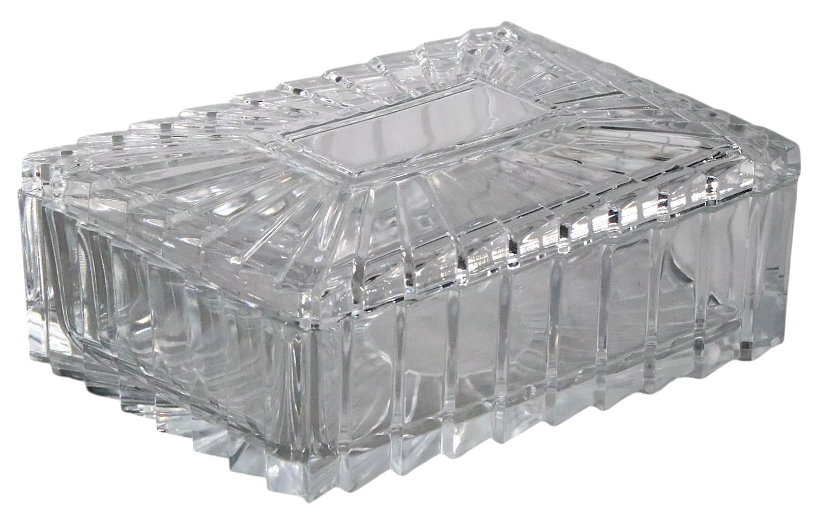 Mid 20th Century Hollywood Regency Art Deco Glass Trinket Box - 2