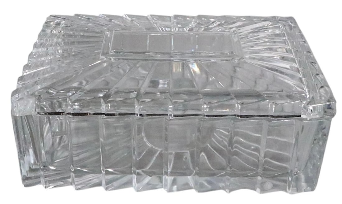 Mid 20th Century Hollywood Regency Art Deco Glass Trinket Box - 3