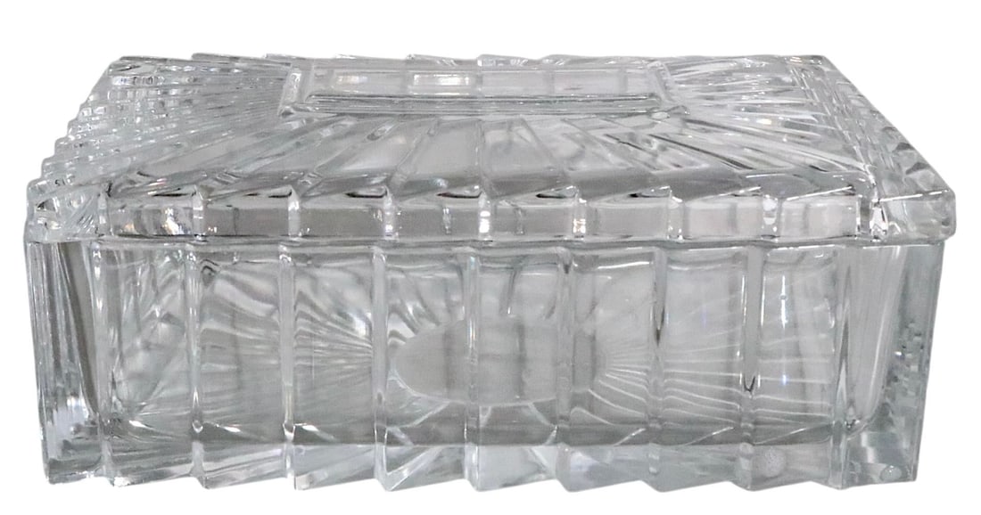Mid 20th Century Hollywood Regency Art Deco Glass Trinket Box - 5