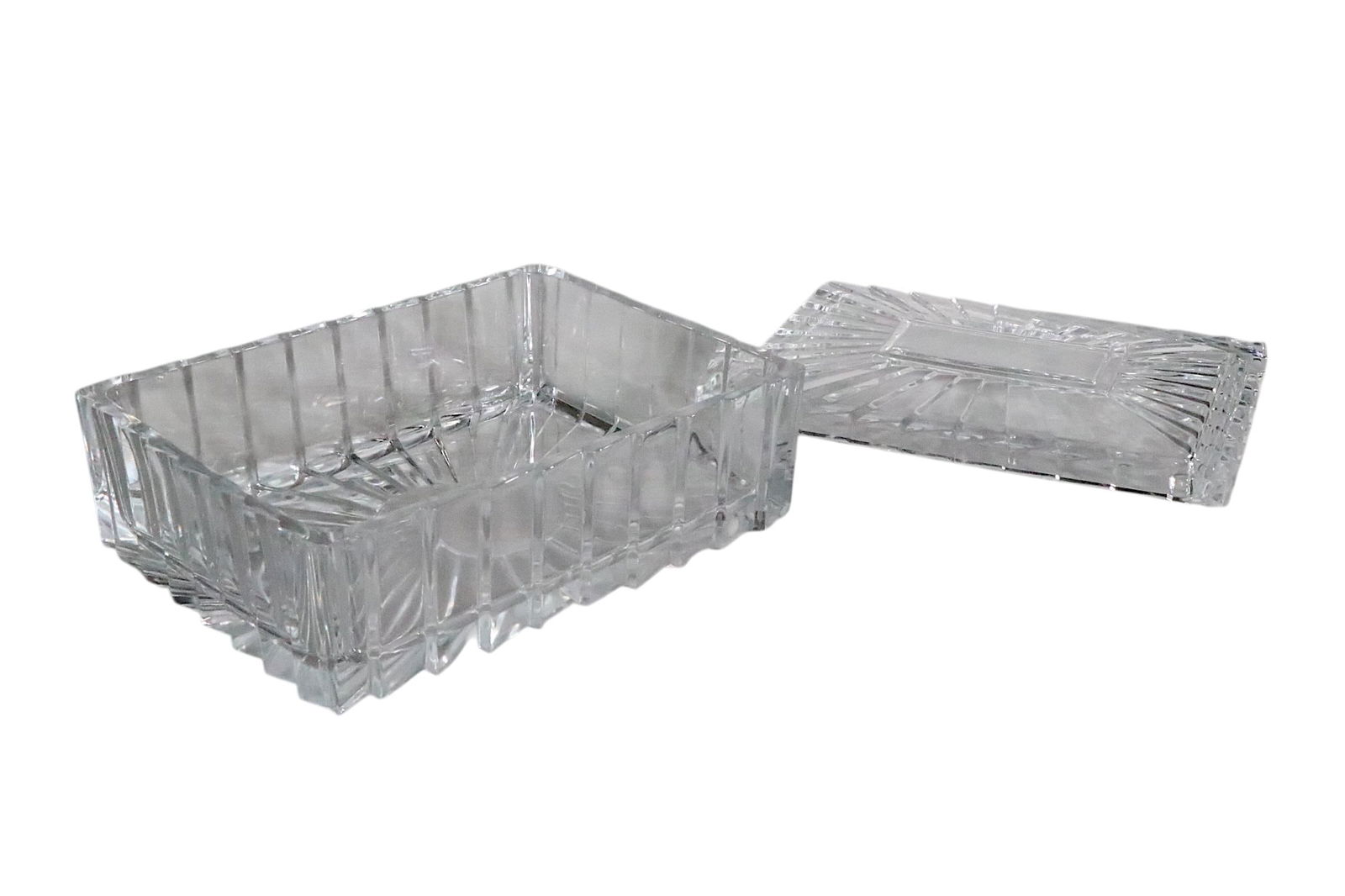 Mid 20th Century Hollywood Regency Art Deco Glass Trinket Box - 6