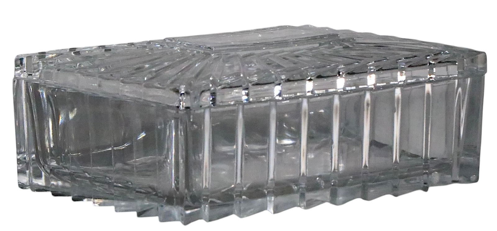 Mid 20th Century Hollywood Regency Art Deco Glass Trinket Box - 7