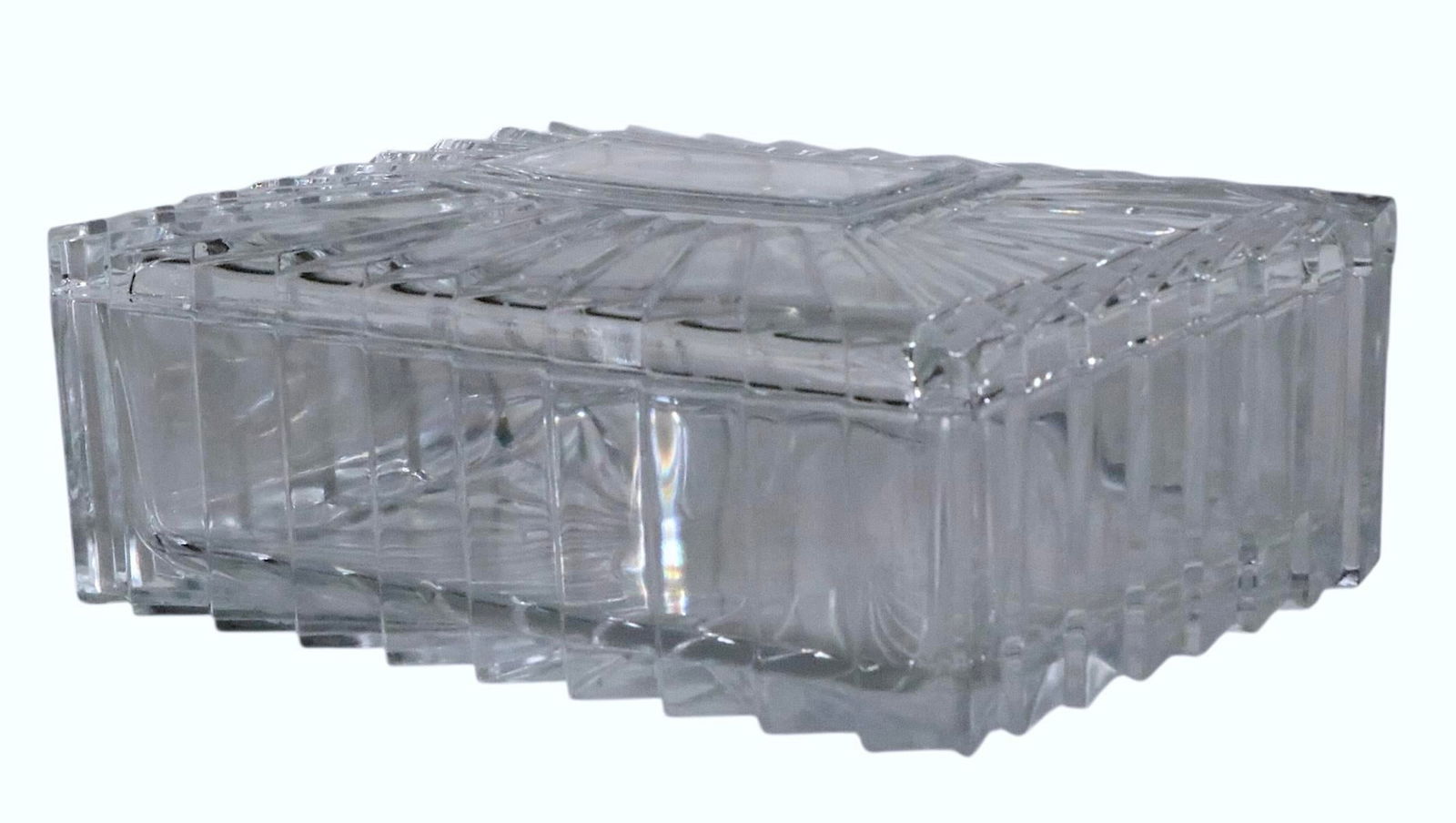 Mid 20th Century Hollywood Regency Art Deco Glass Trinket Box - 8