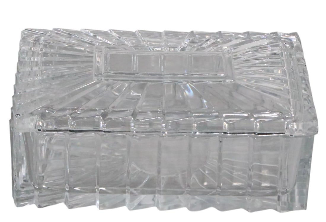 Mid 20th Century Hollywood Regency Art Deco Glass Trinket Box - 9