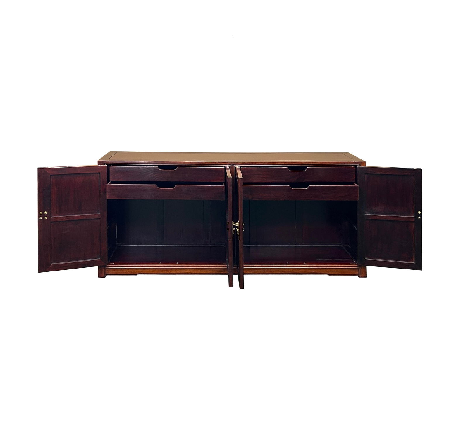 Oriental Brown Rosewood MoonFace Credenza Sideboard Console Cabinet - 2