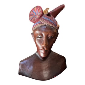 1970s Hand Carved African Wooden Sculpture