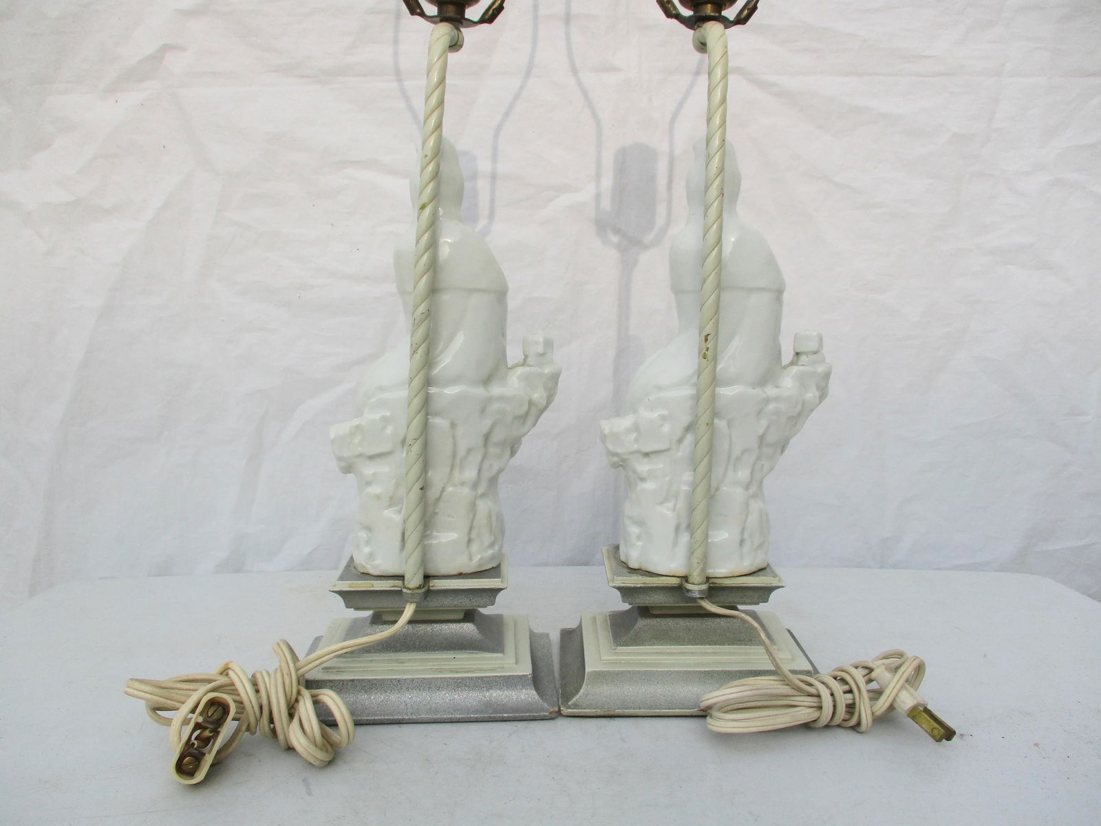 Vintage 1950s Chinese Blanc De Chine Lamps - a Pair - 7