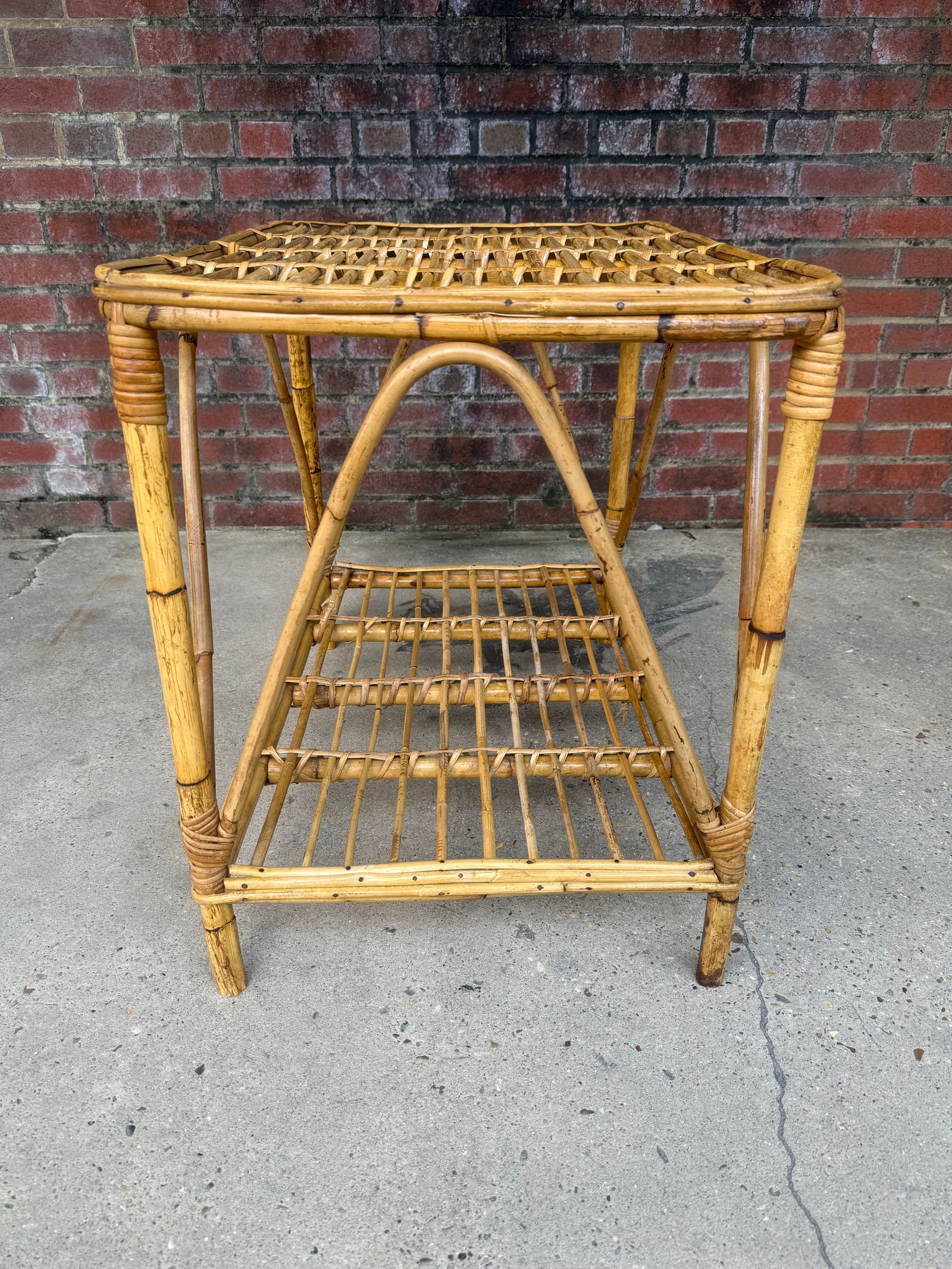 Vintage Italian Riviera Tito Angoli Style Bamboo and Rattan Coffee / Side Table - 10