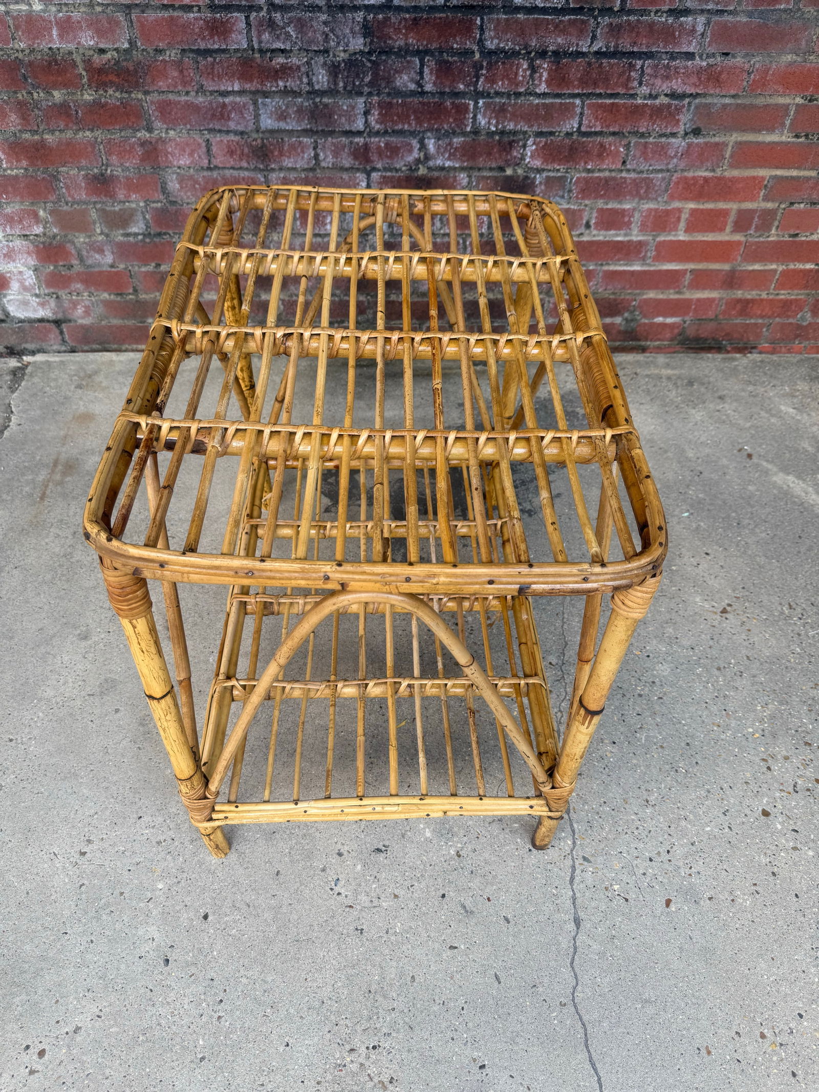 Vintage Italian Riviera Tito Angoli Style Bamboo and Rattan Coffee / Side Table - 6