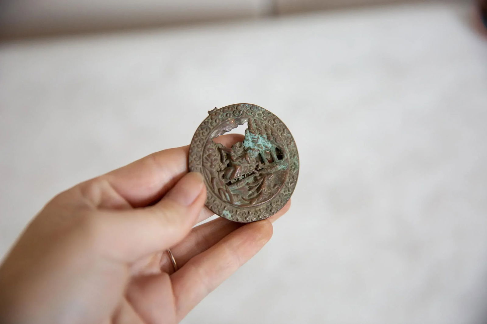 Vintage African Oxidized Bronze Decorative Object - 2