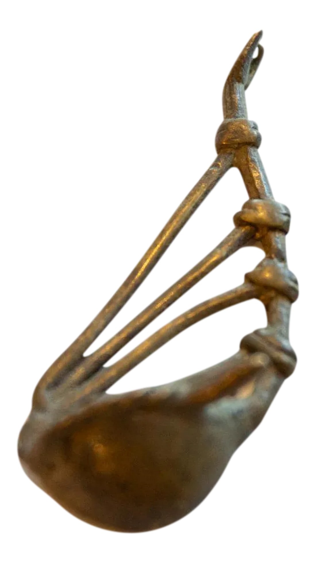 Vintage African Bronze Musical Instrument: :: Vintage handmade African bronze musical instrument. Circa mid 20th century and possibly older, this unique piece has such incredible handmade charm. As this item is in vintage condition, it may