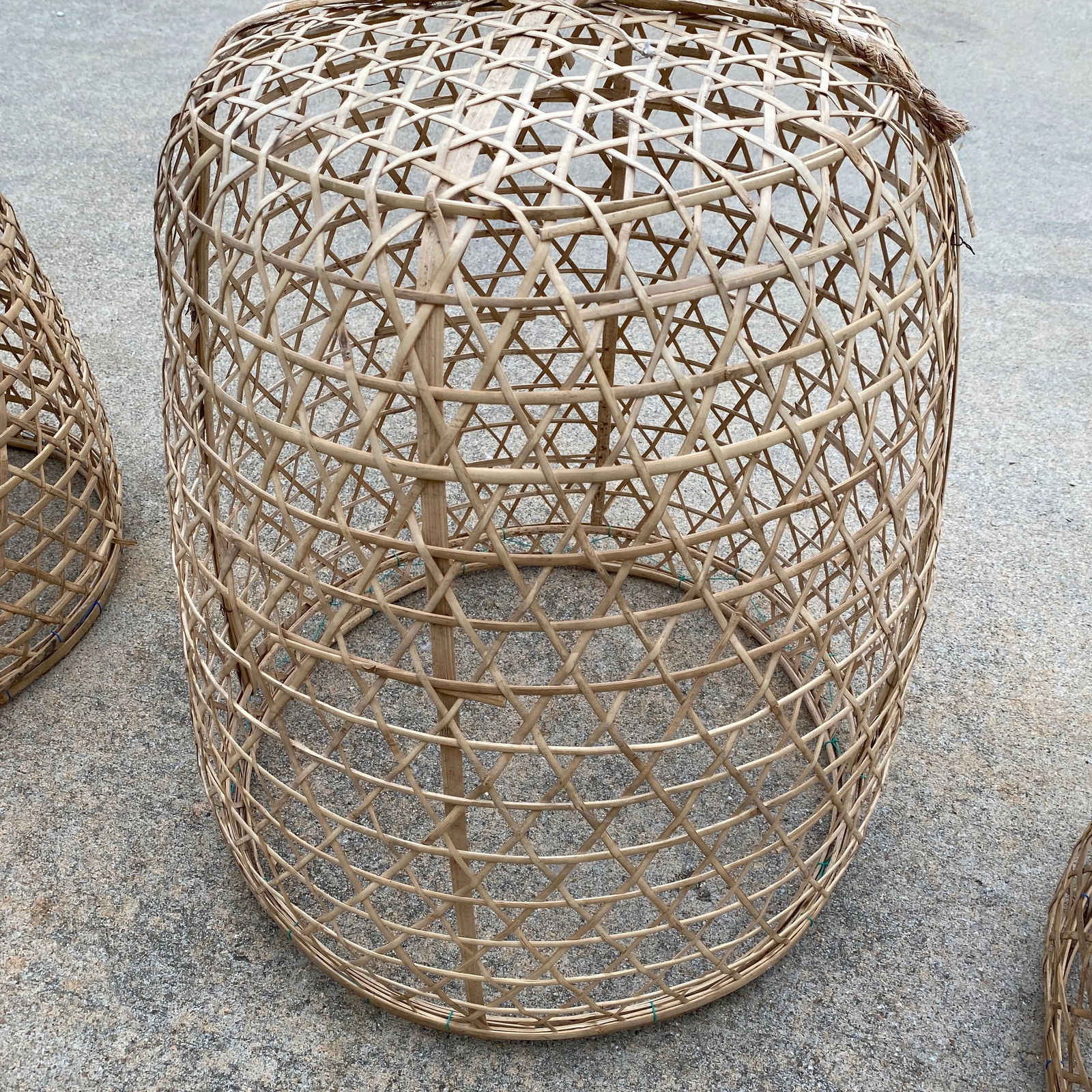 1970s Large Bohemian Wicker Pendant Chandeliers - Only 1 Left - 3