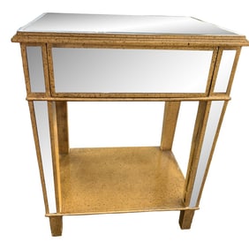 1990s Mirrored Single Drawer Nightstand