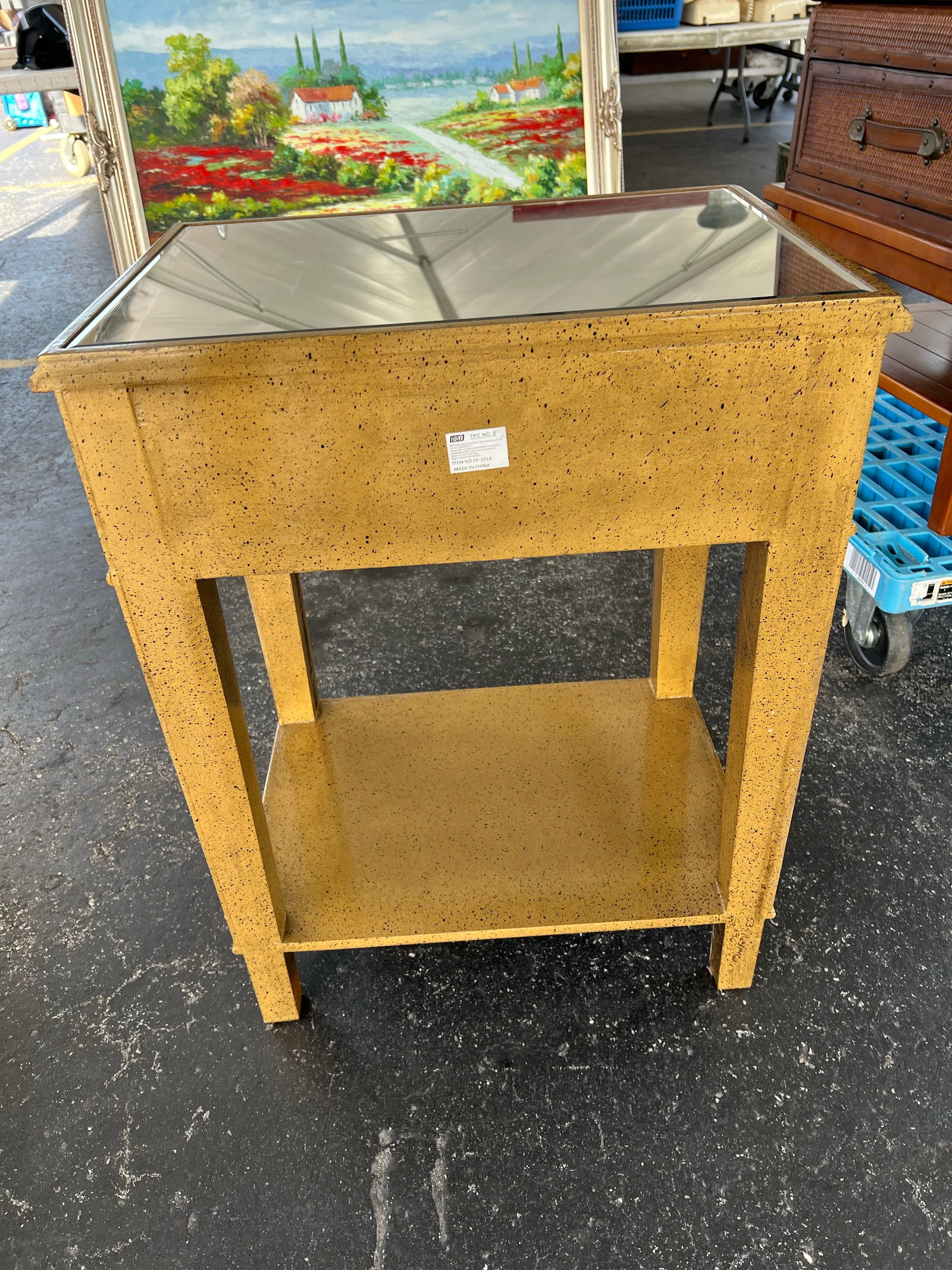 1990s Mirrored Single Drawer Nightstand - 3
