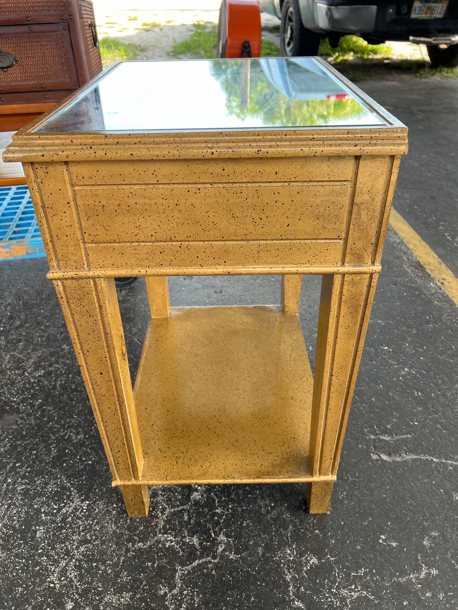 1990s Mirrored Single Drawer Nightstand - 5