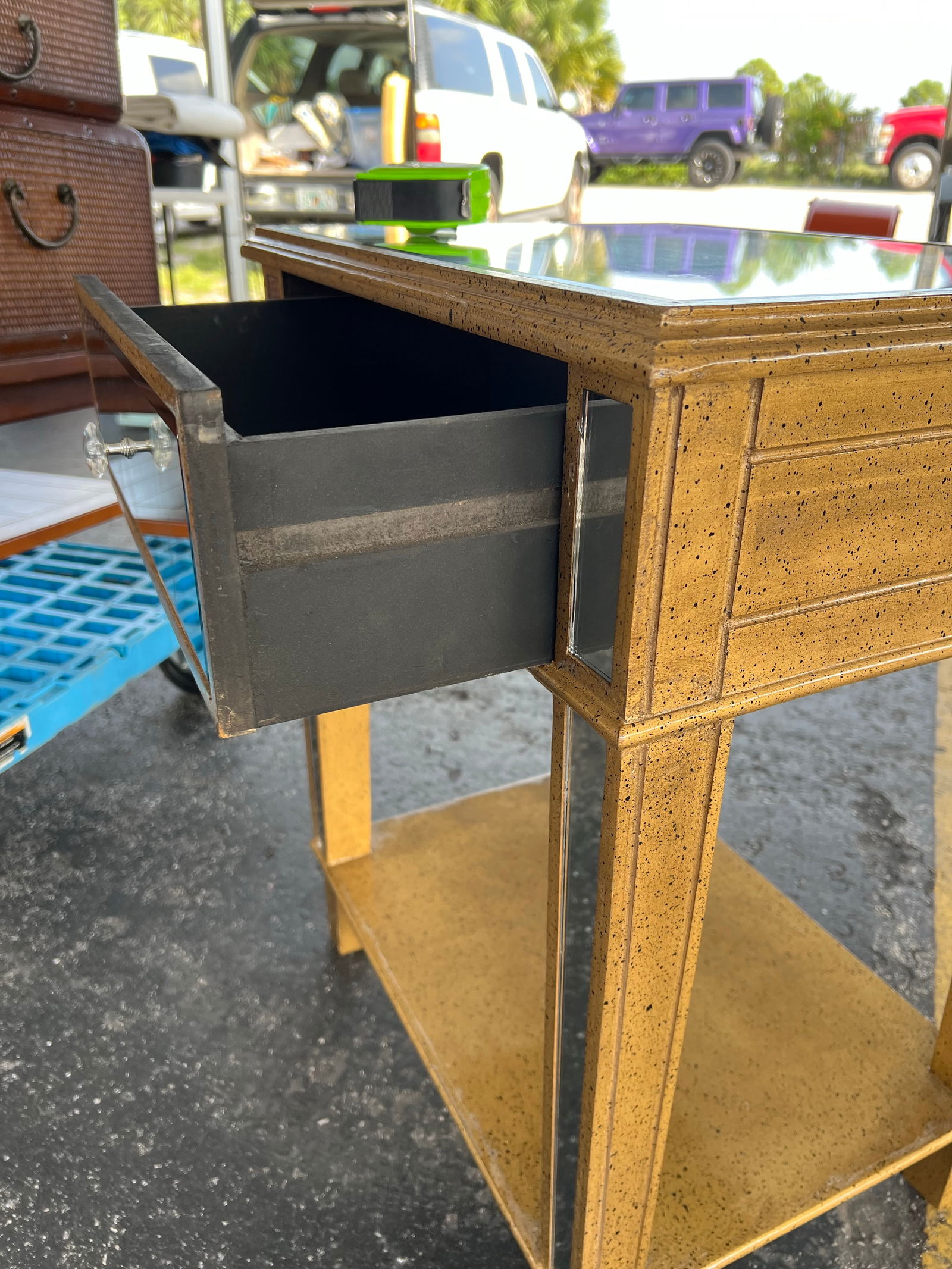 1990s Mirrored Single Drawer Nightstand - 6