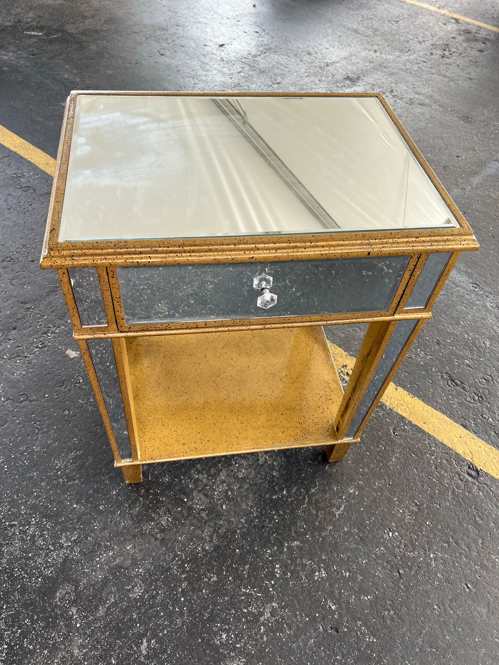 1990s Mirrored Single Drawer Nightstand - 7