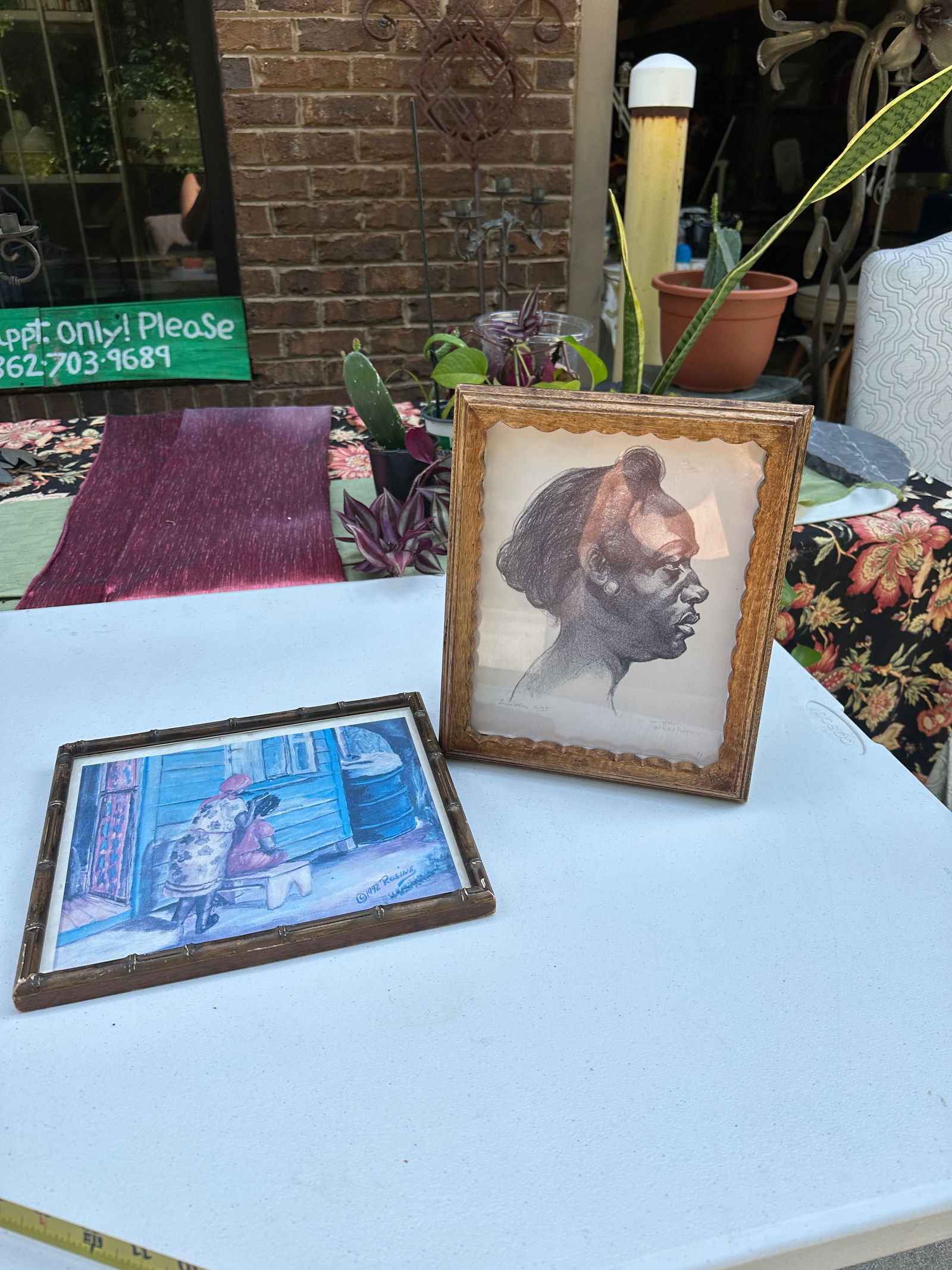 Pair of African Framed Drawings - 2