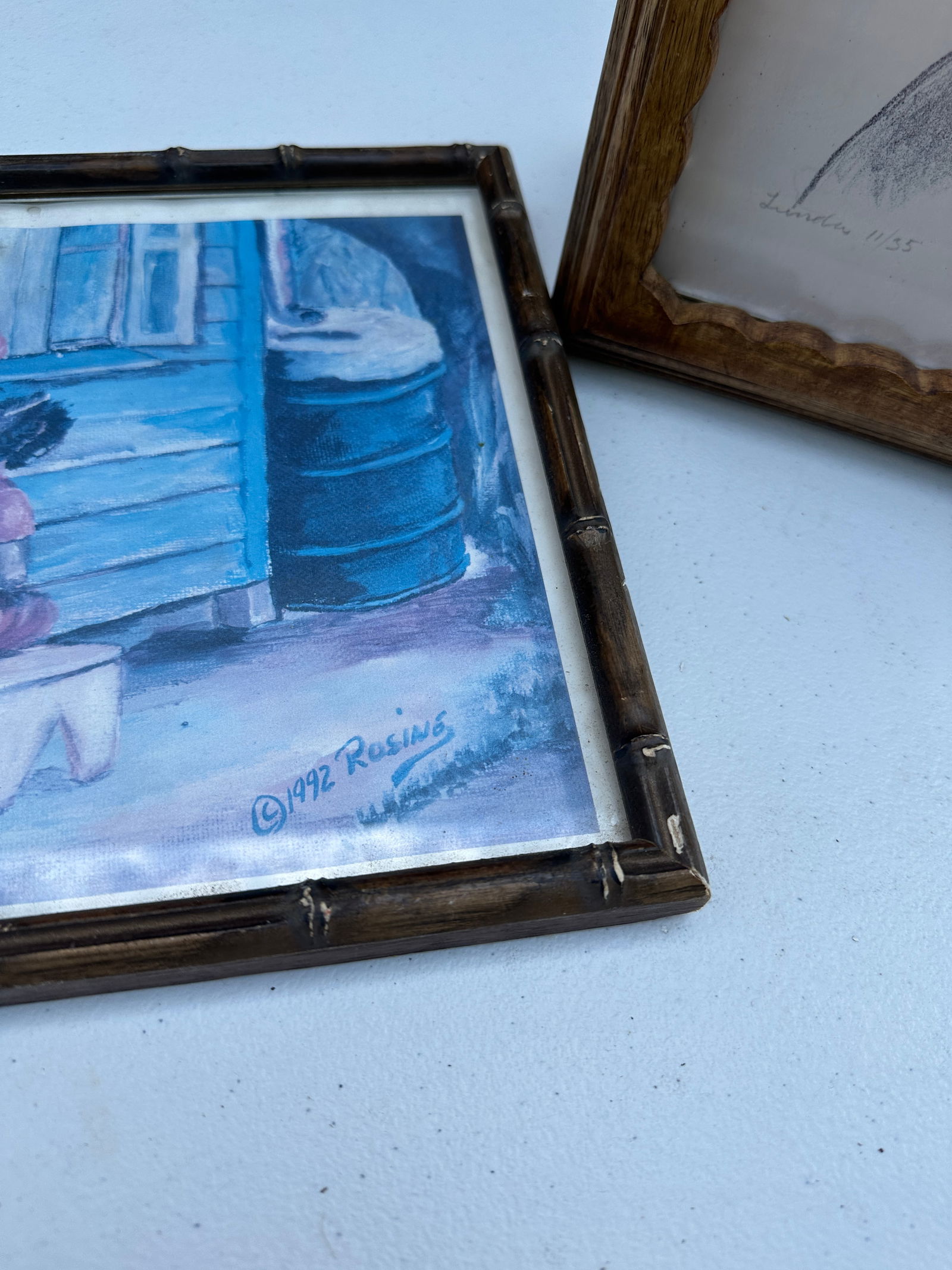 Pair of African Framed Drawings - 6