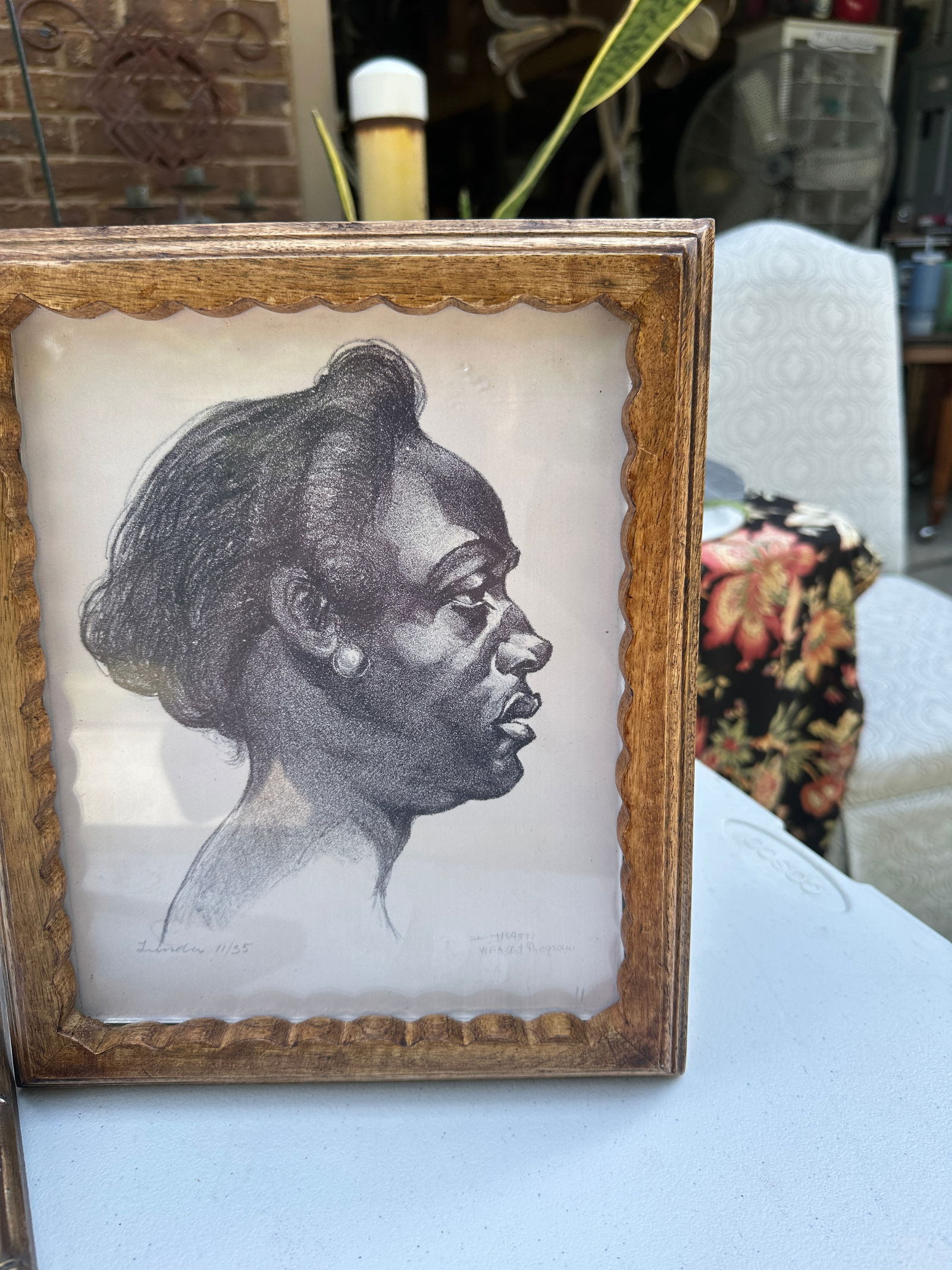 Pair of African Framed Drawings - 8