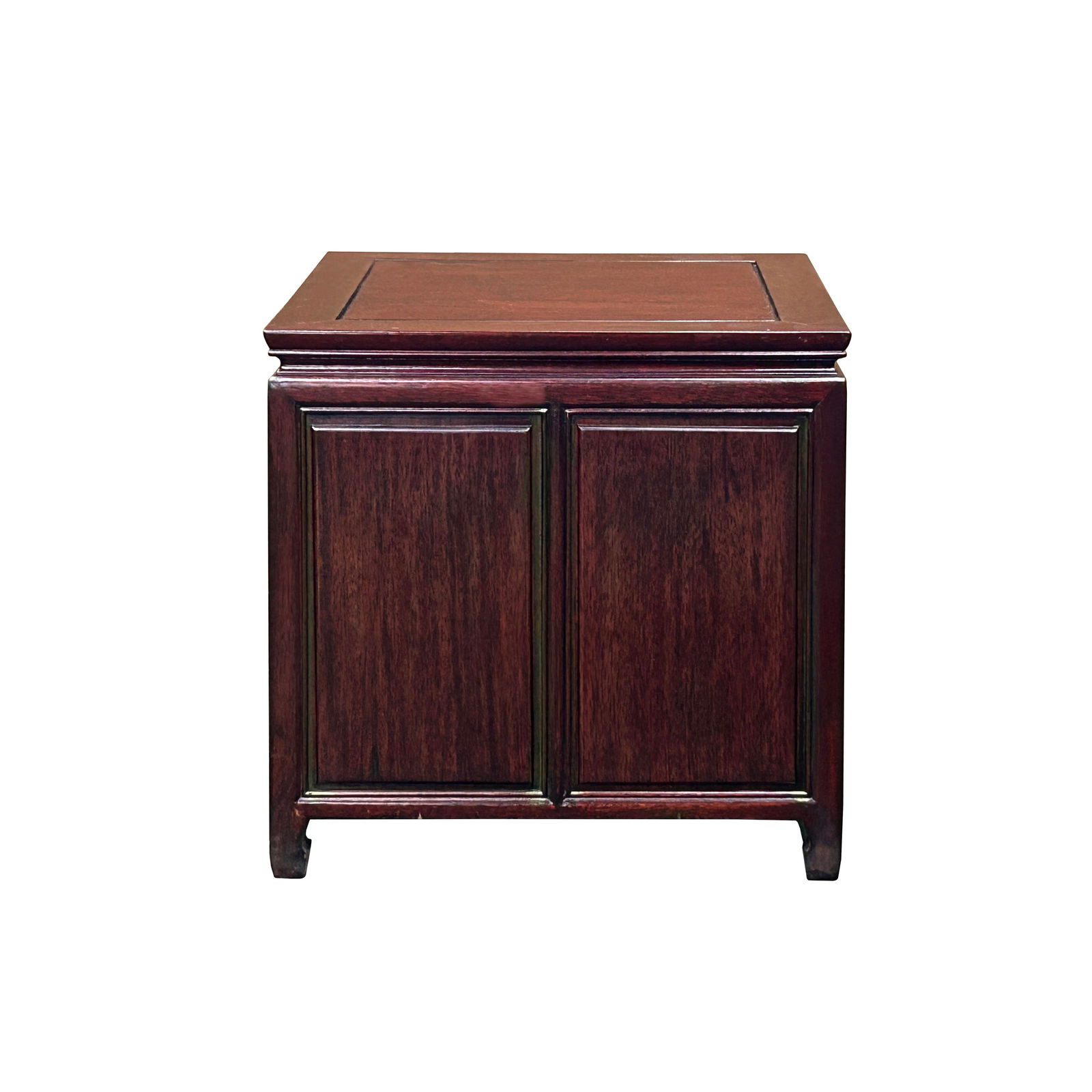 Chinese Oriental Rosewood Character Motif End Table Nightstand - 3