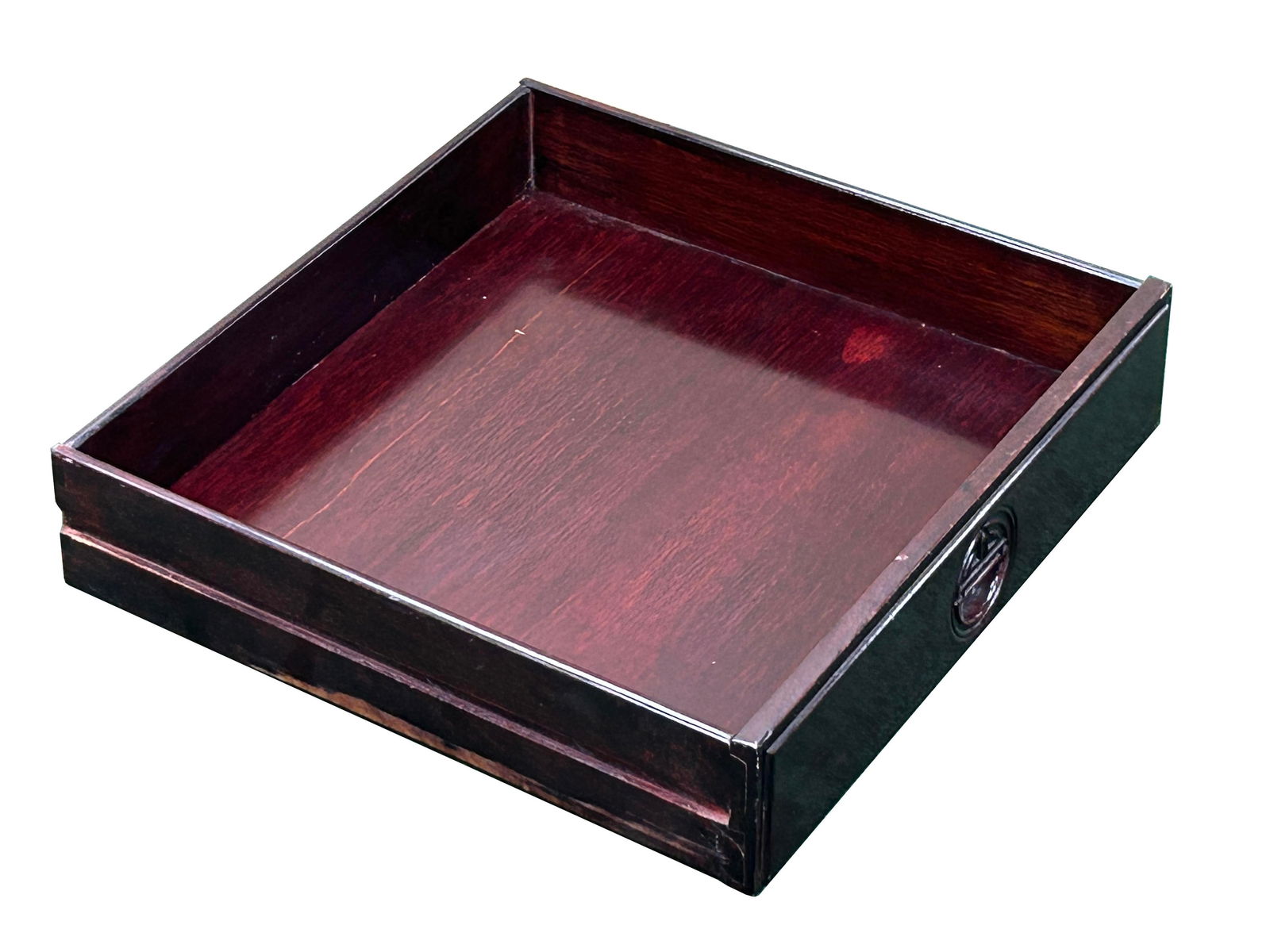 Chinese Oriental Rosewood Character Motif End Table Nightstand - 7