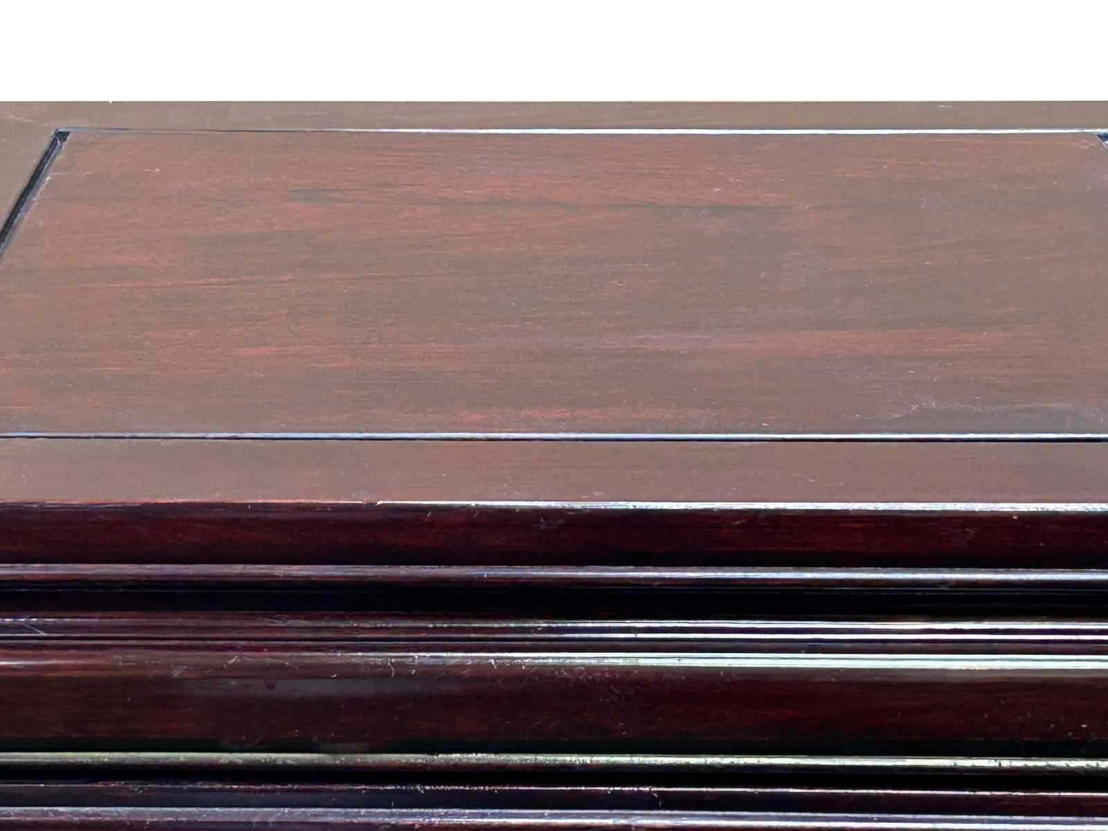 Chinese Oriental Rosewood Character Motif End Table Nightstand - 8