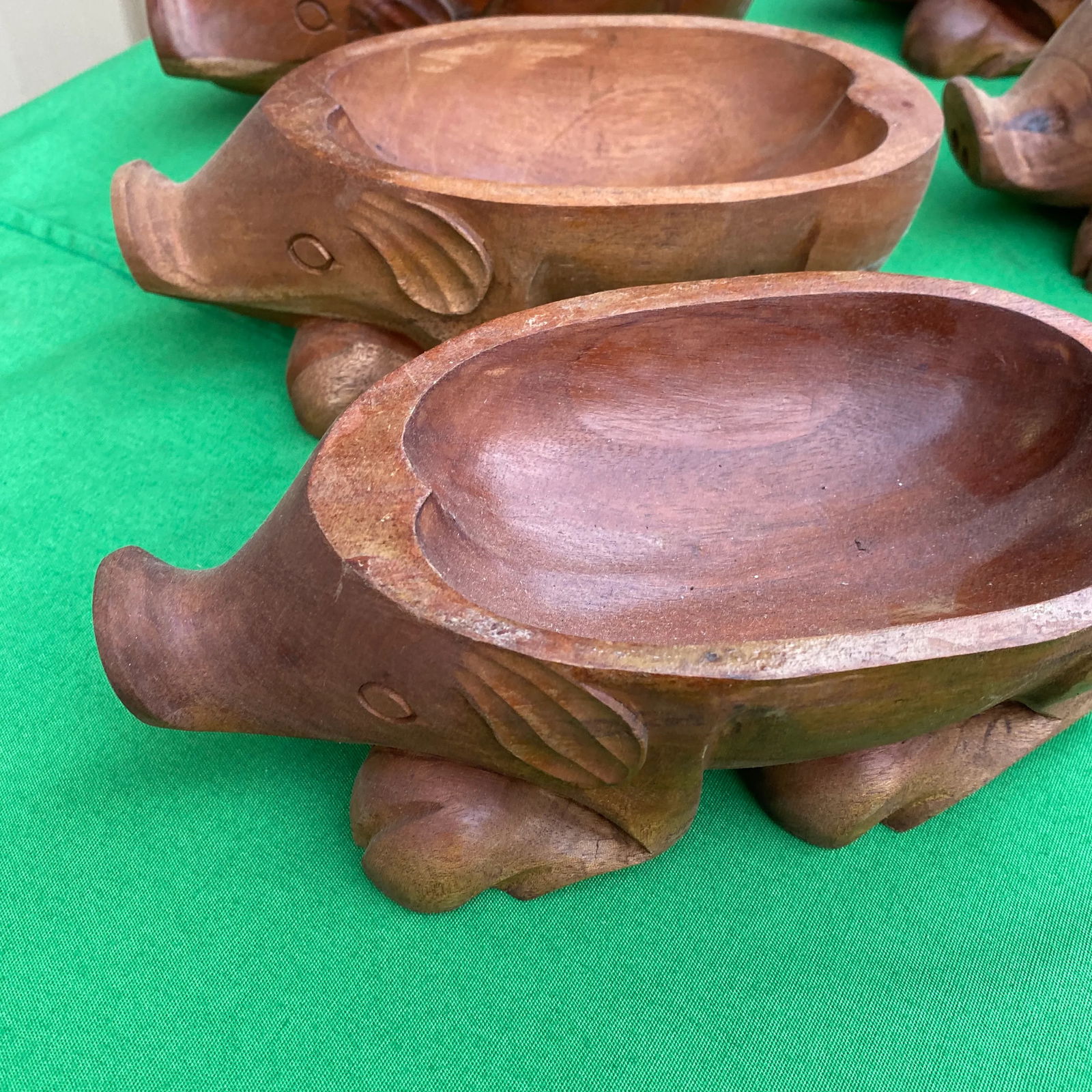 1970s Collection of Pig Teak Bowls - Set of 6 - 3