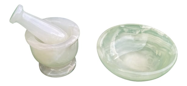 Onyx Mortar, Pestle, & Bowl - Set of 3