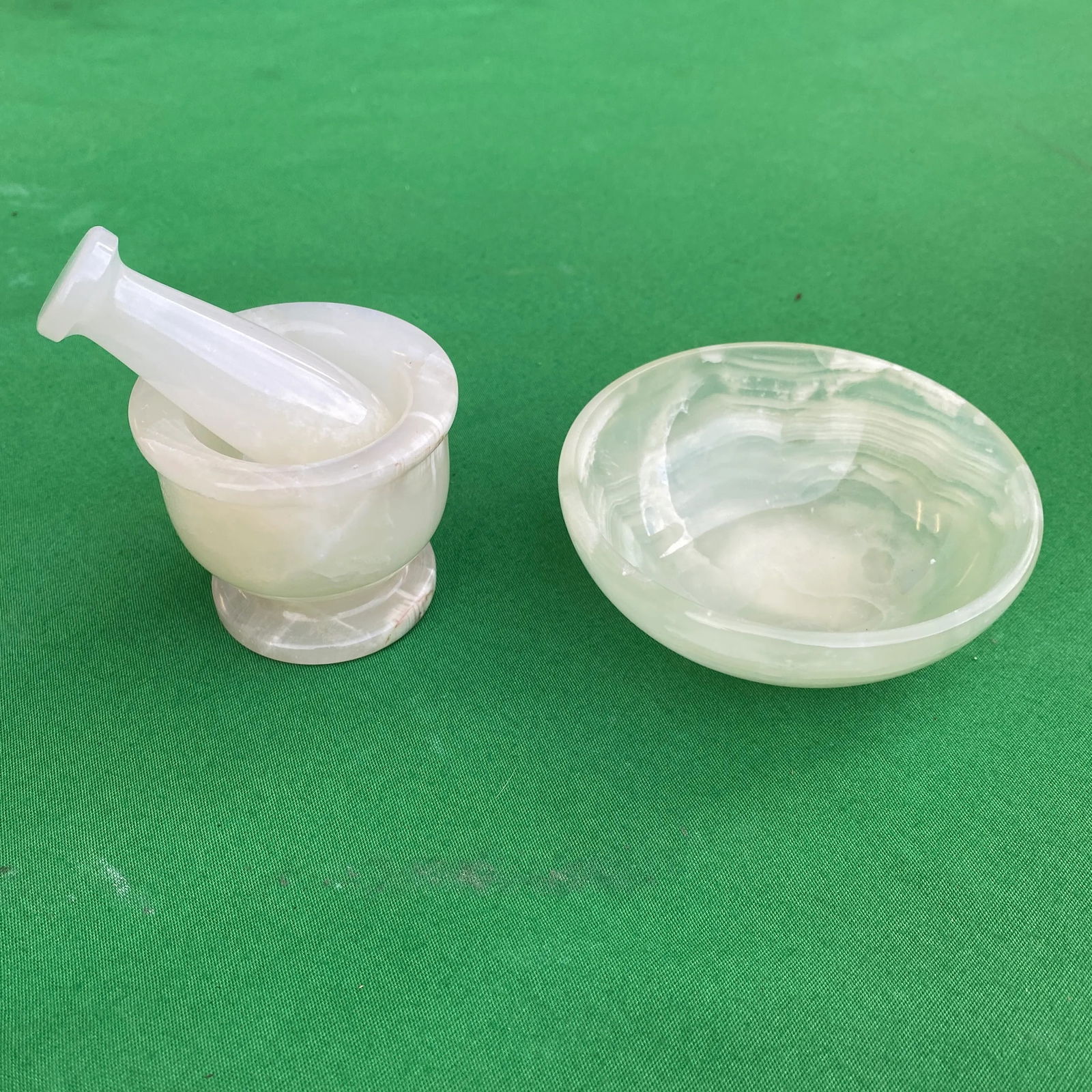 Onyx Mortar, Pestle, & Bowl - Set of 3 - 7