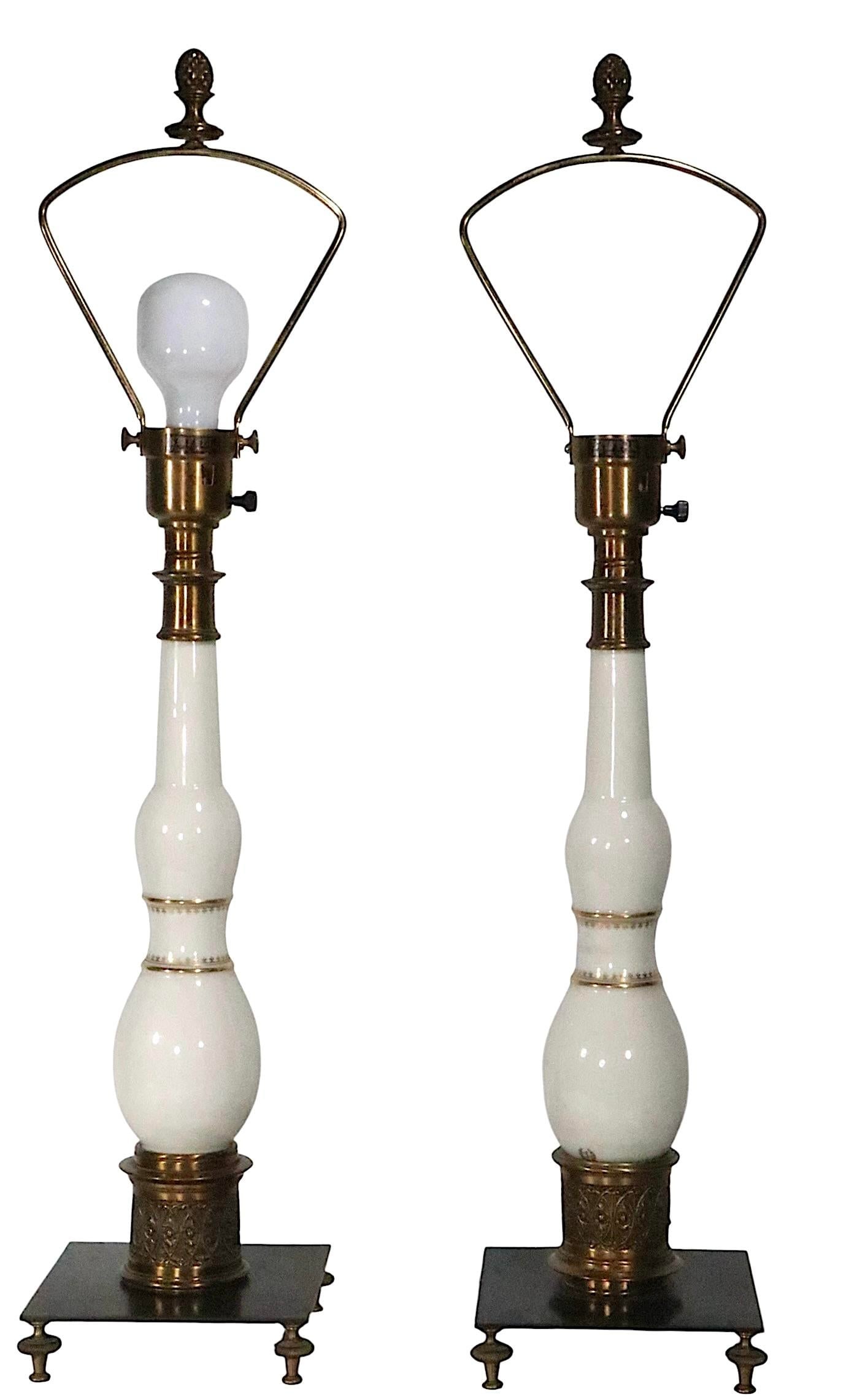 Pair of Stiffel Lenox China Table Lamps C 1970/80's - 3