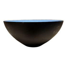Krenit Bowl by Herbert Krenchel Blue Enamel, Denmark 1960s Scandinavian Modern
