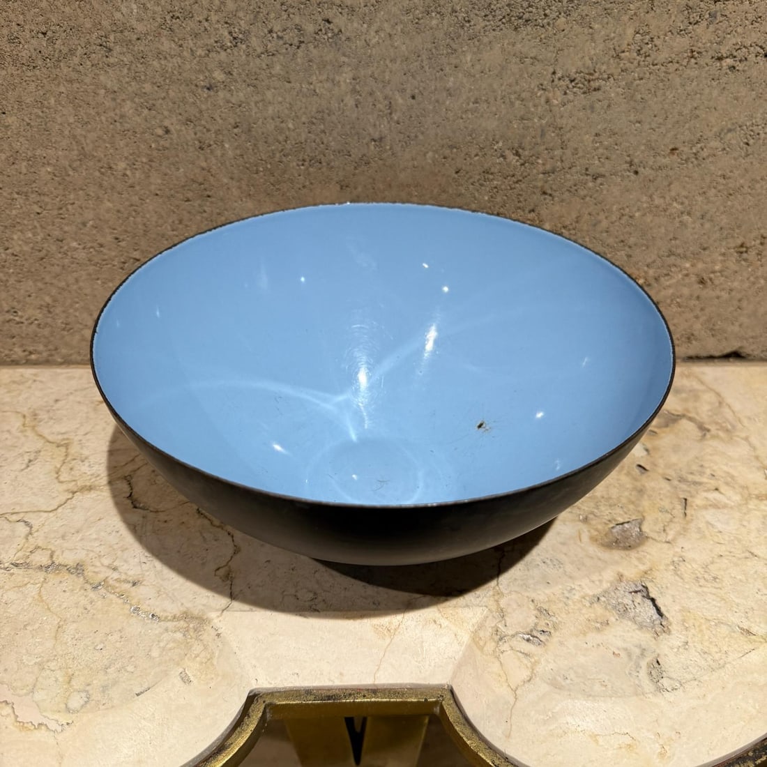 Krenit Bowl by Herbert Krenchel Blue Enamel, Denmark 1960s Scandinavian Modern - 2