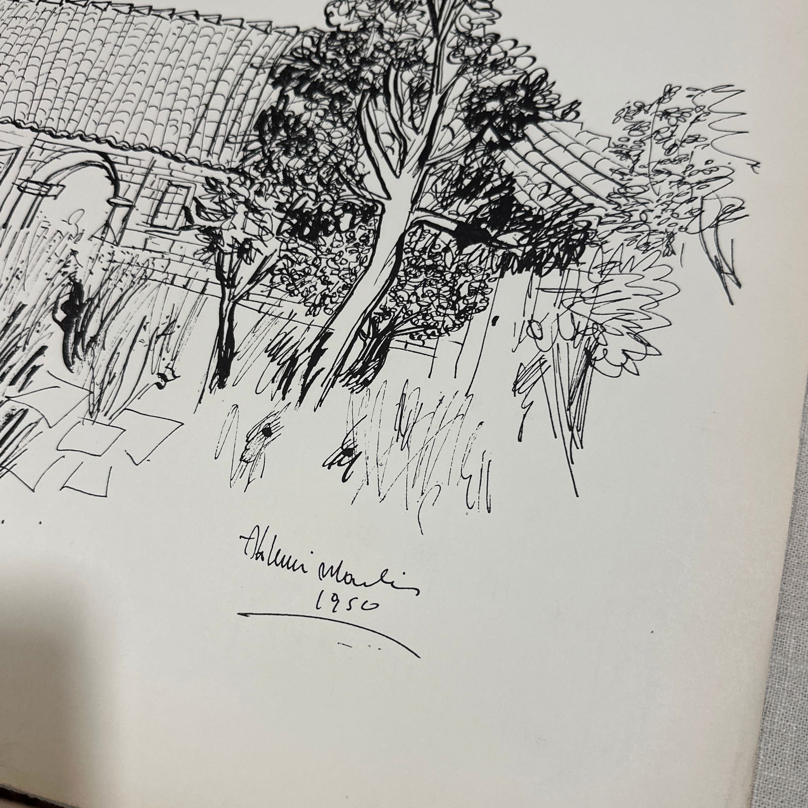 Pair of Brazilian Style Prints of House and Desert, Signed Aldemir Martins - 4