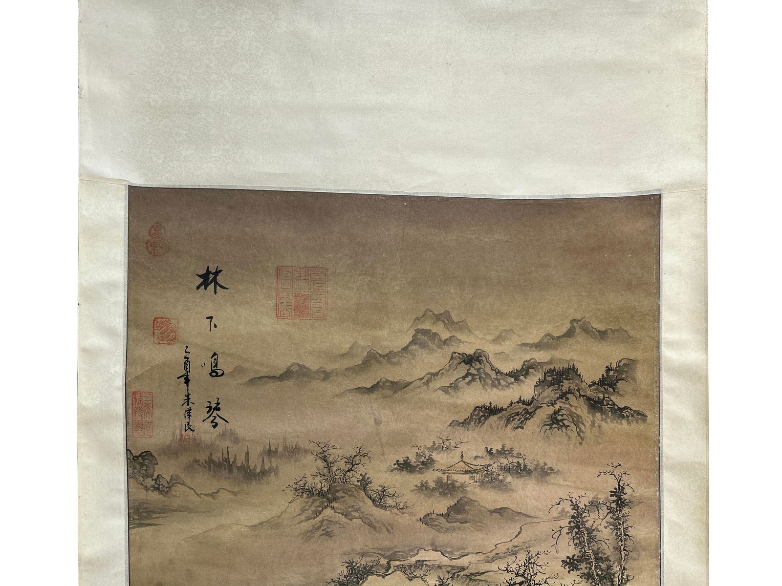 Chinese Ink Brush Mountain Landscape Scenery Scroll Painting Wall Art - 2