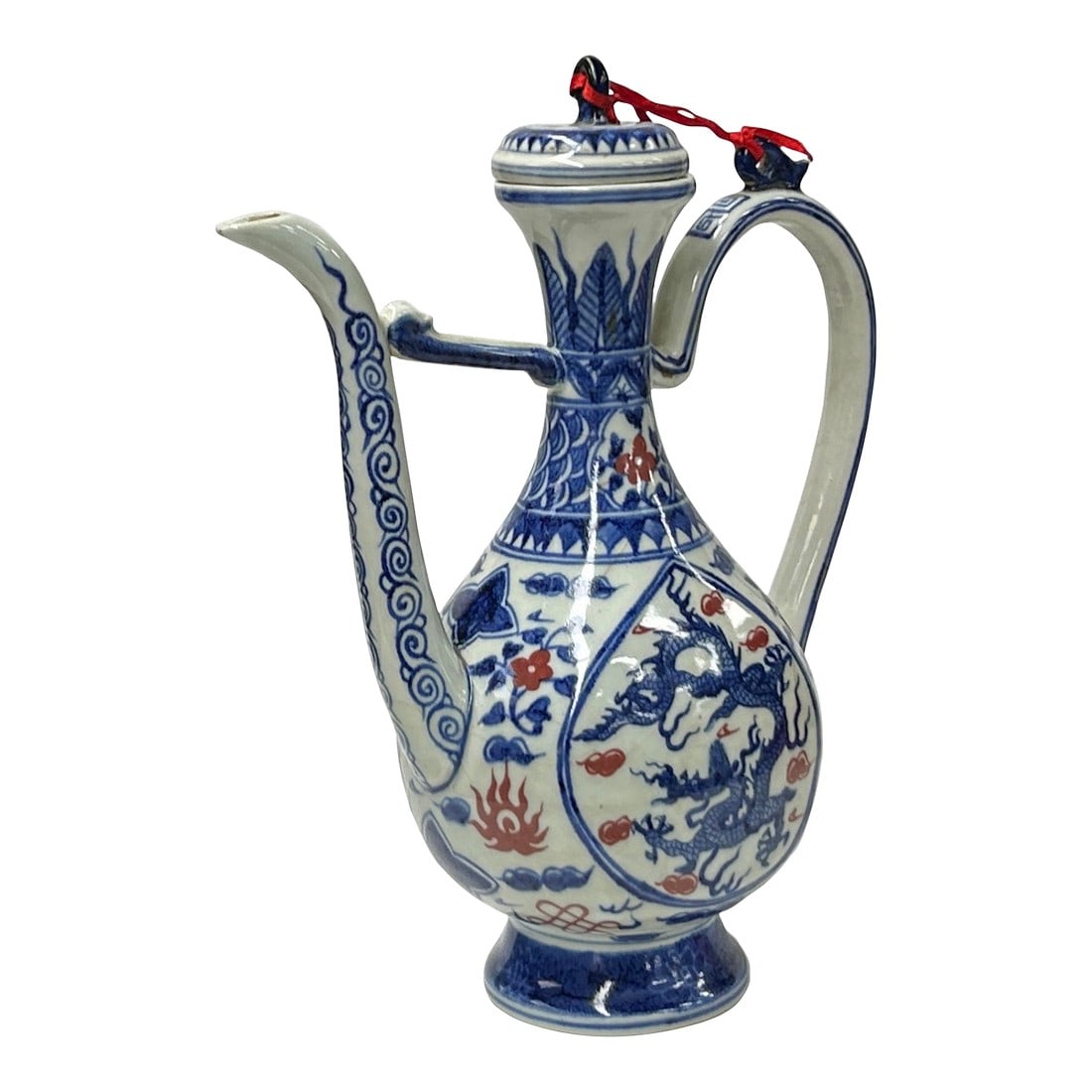 Oriental Blue White Wine Jar Shape Ceramic Porcelain Art Vase Jar (1 of 6)