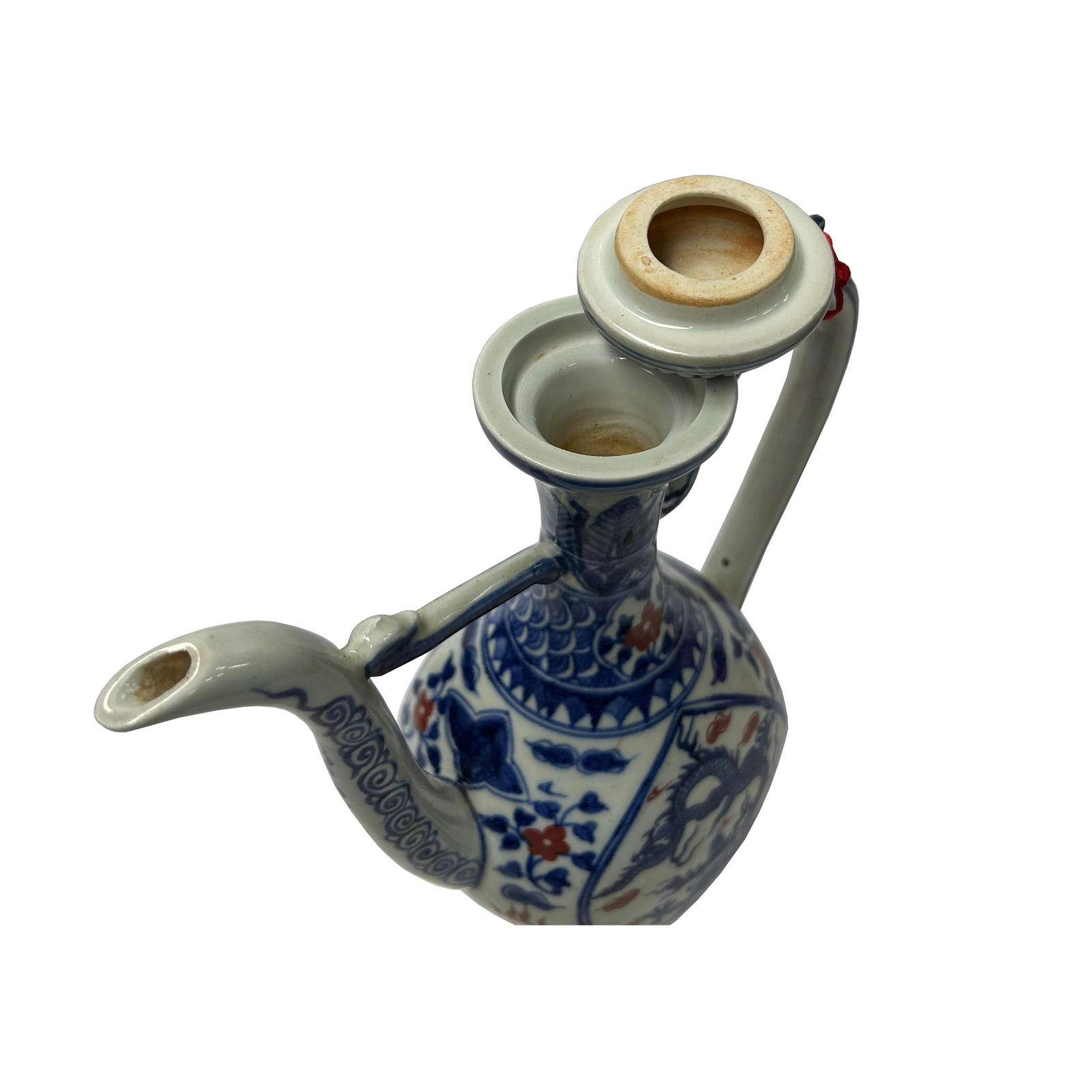 Oriental Blue White Wine Jar Shape Ceramic Porcelain Art Vase Jar - 2