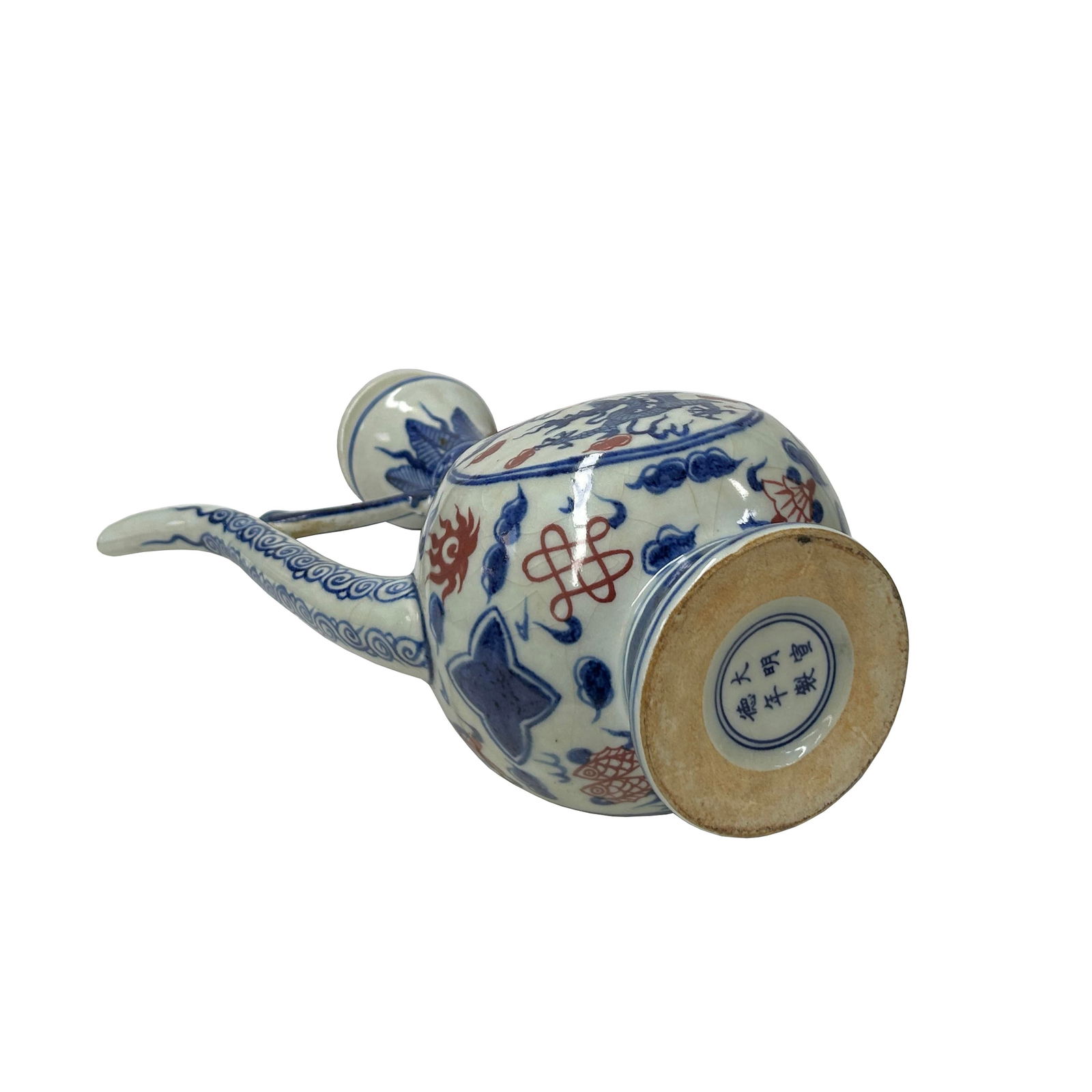 Oriental Blue White Wine Jar Shape Ceramic Porcelain Art Vase Jar - 6