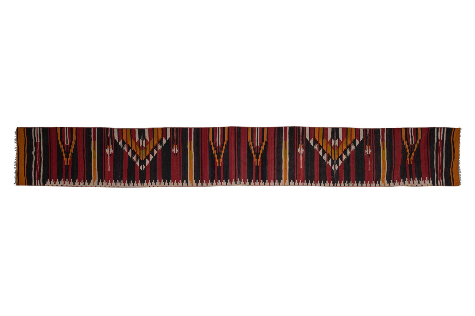 Extra Long Turkish Kilim Runner 1'12" X 14'8" - 2