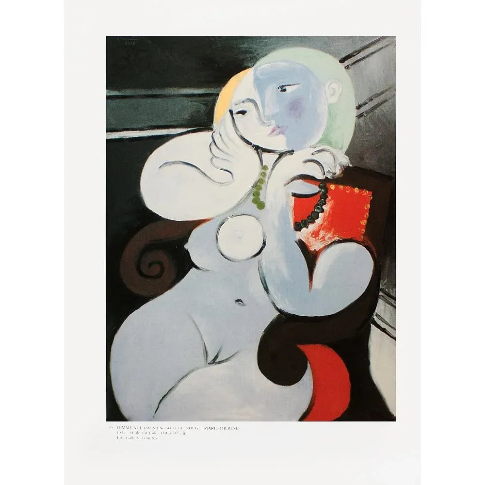1985 After Pablo Picasso "Nude Seated on a Red Chair", First Edition Parisian Full-Color Print - 2