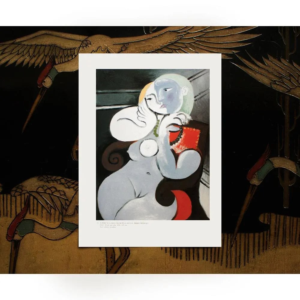 1985 After Pablo Picasso "Nude Seated on a Red Chair", First Edition Parisian Full-Color Print - 5