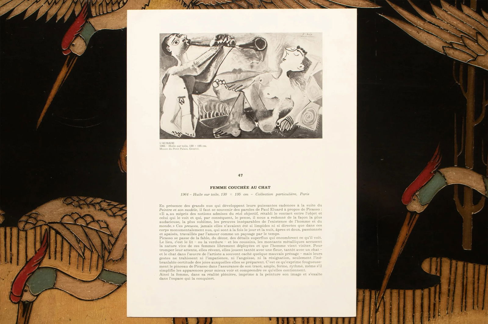 1971 After Pablo Picasso "Reclining Nude With Cat", Period Parisian Full-Color Print - 6