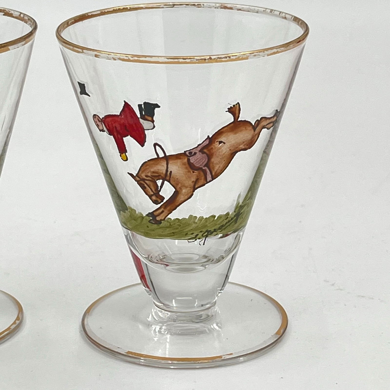 1930s Cyril Gorainoff X Abercrombie & Fitch Hand-Painted and Signed Fox-Hunt Scene Footed Liqueur, C - 6