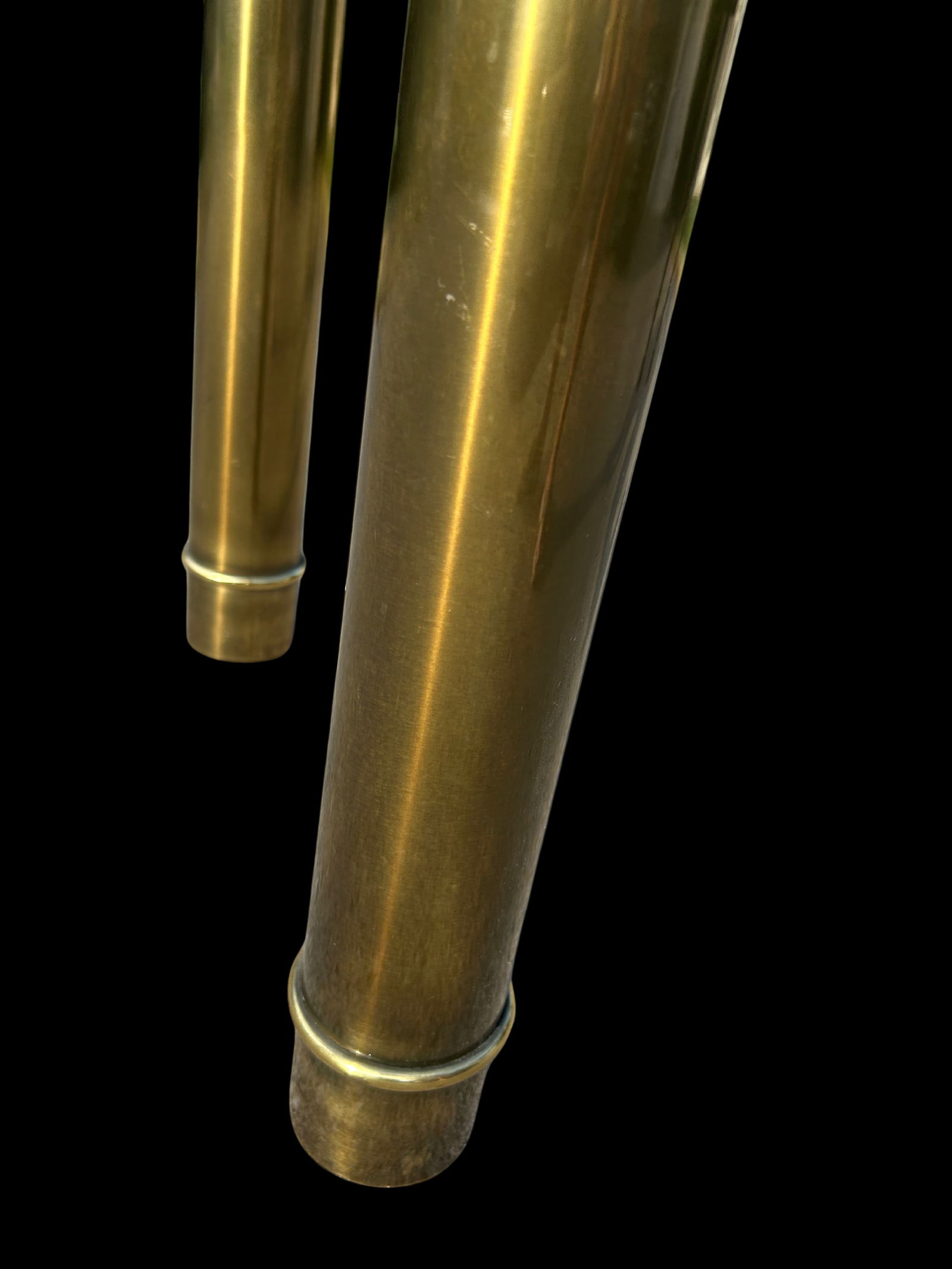 1980s Vintage Mastercraft Attributed Brass Console Table With Beveled Glass Top - 7