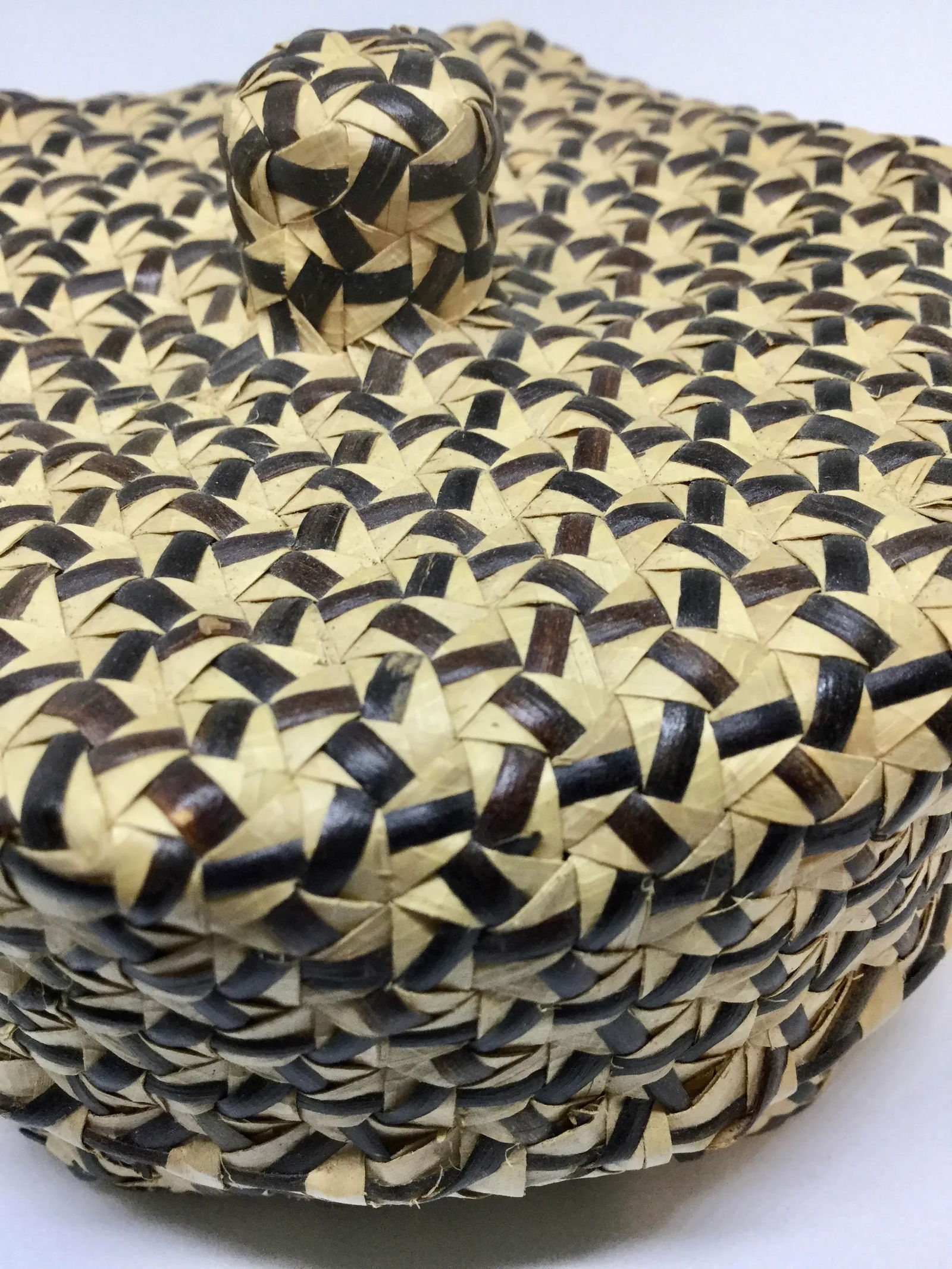 Vintage Covered Lidded Basket Box Circa 1890s - 4