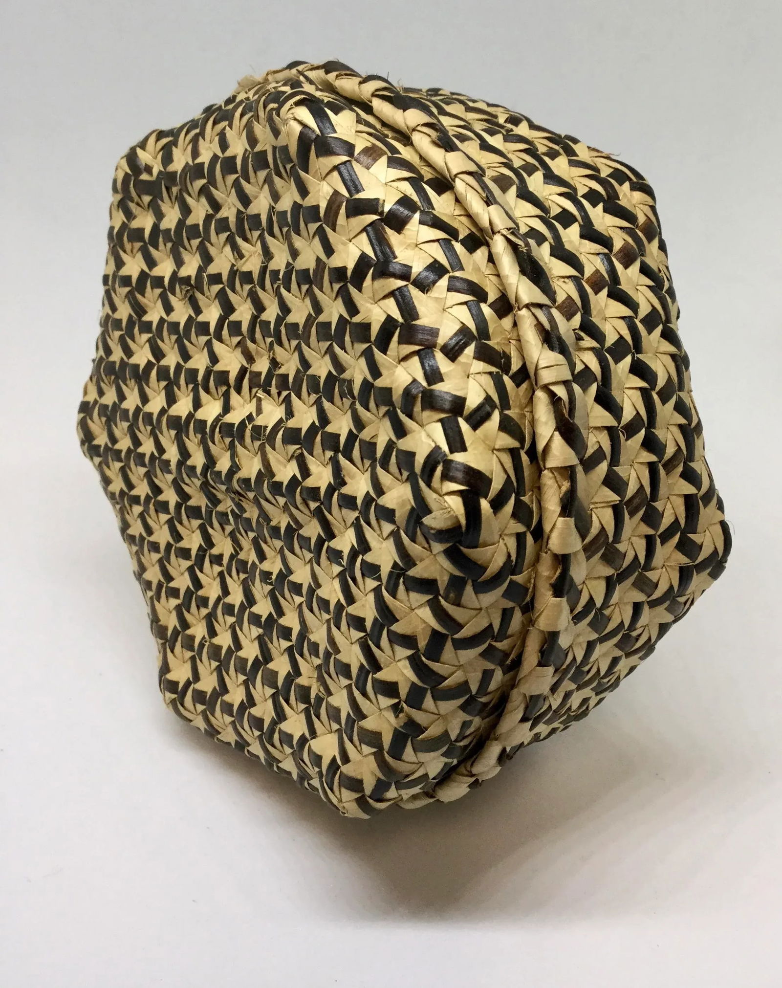 Vintage Covered Lidded Basket Box Circa 1890s - 6