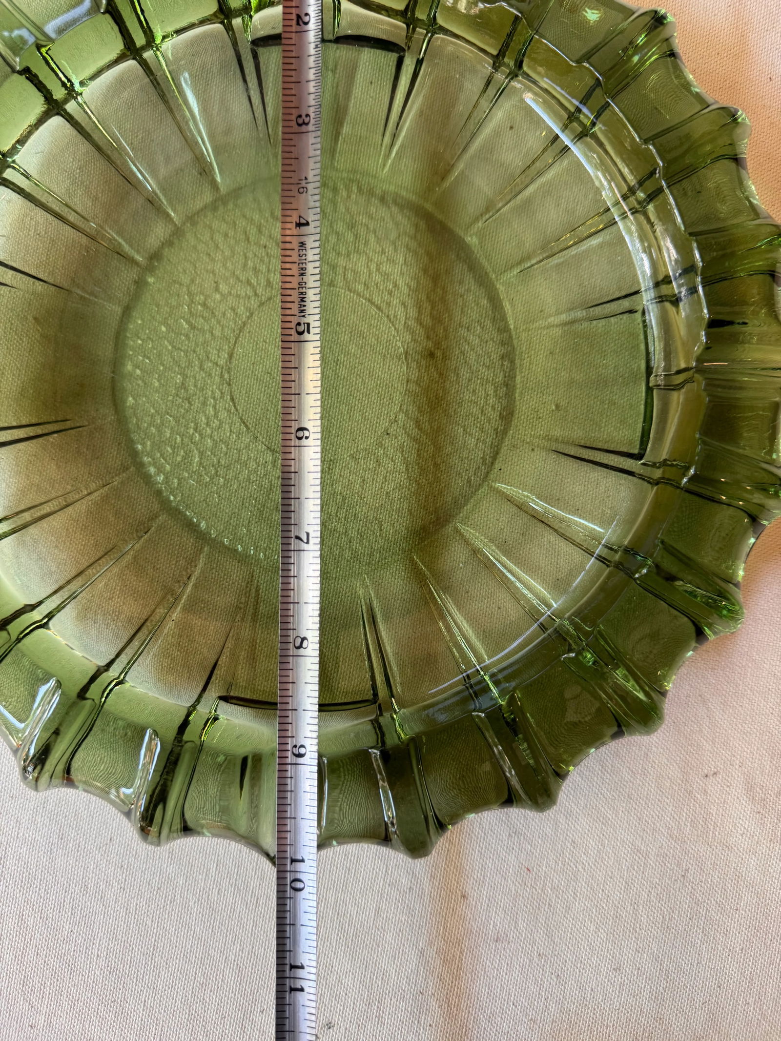 Pair of Vintage Green Glass Ashtrays - 8